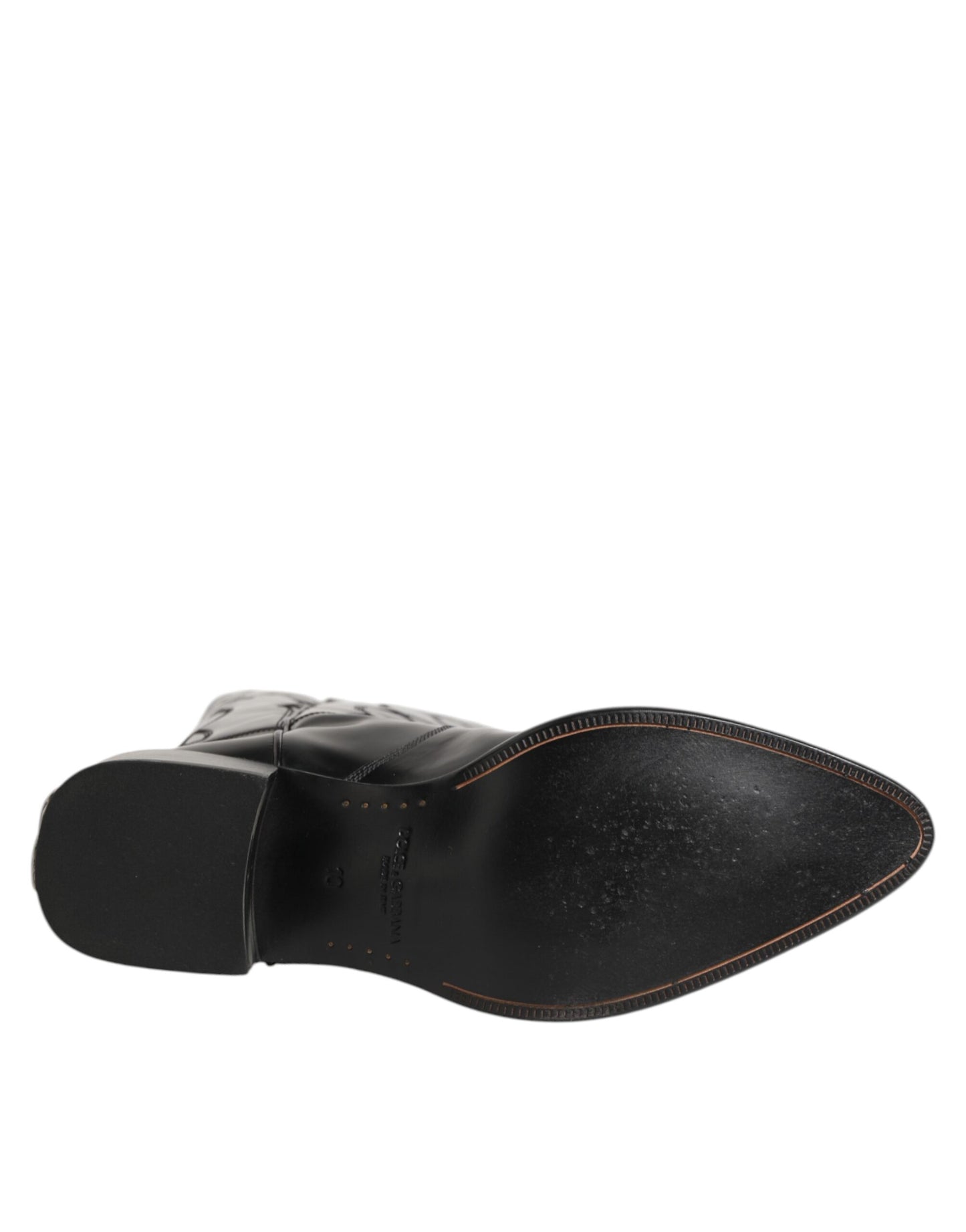 Dolce & Gabbana Black Leather Over The Calf Biker Boots