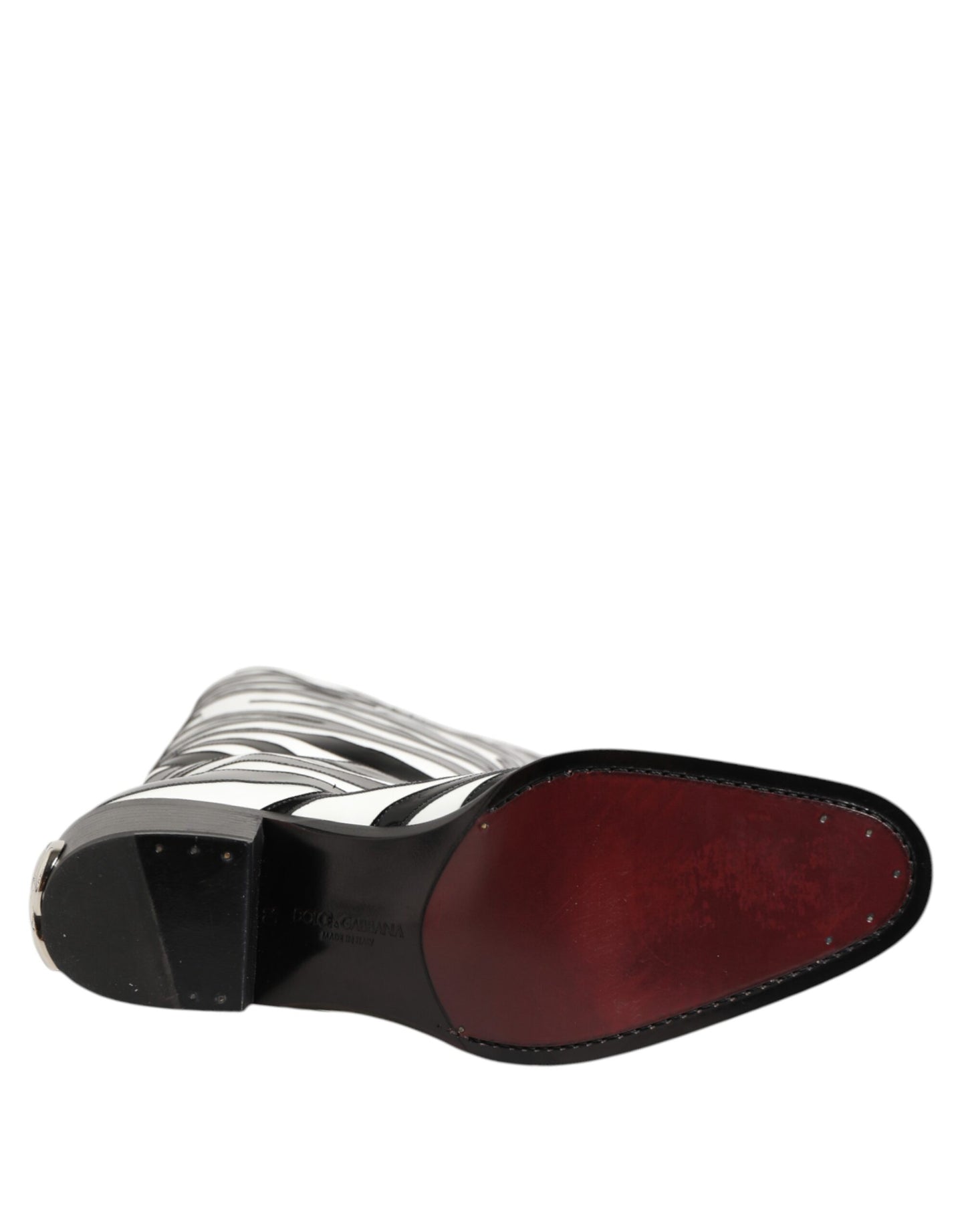 Dolce & Gabbana Black White Zebra Over The Calf Boots