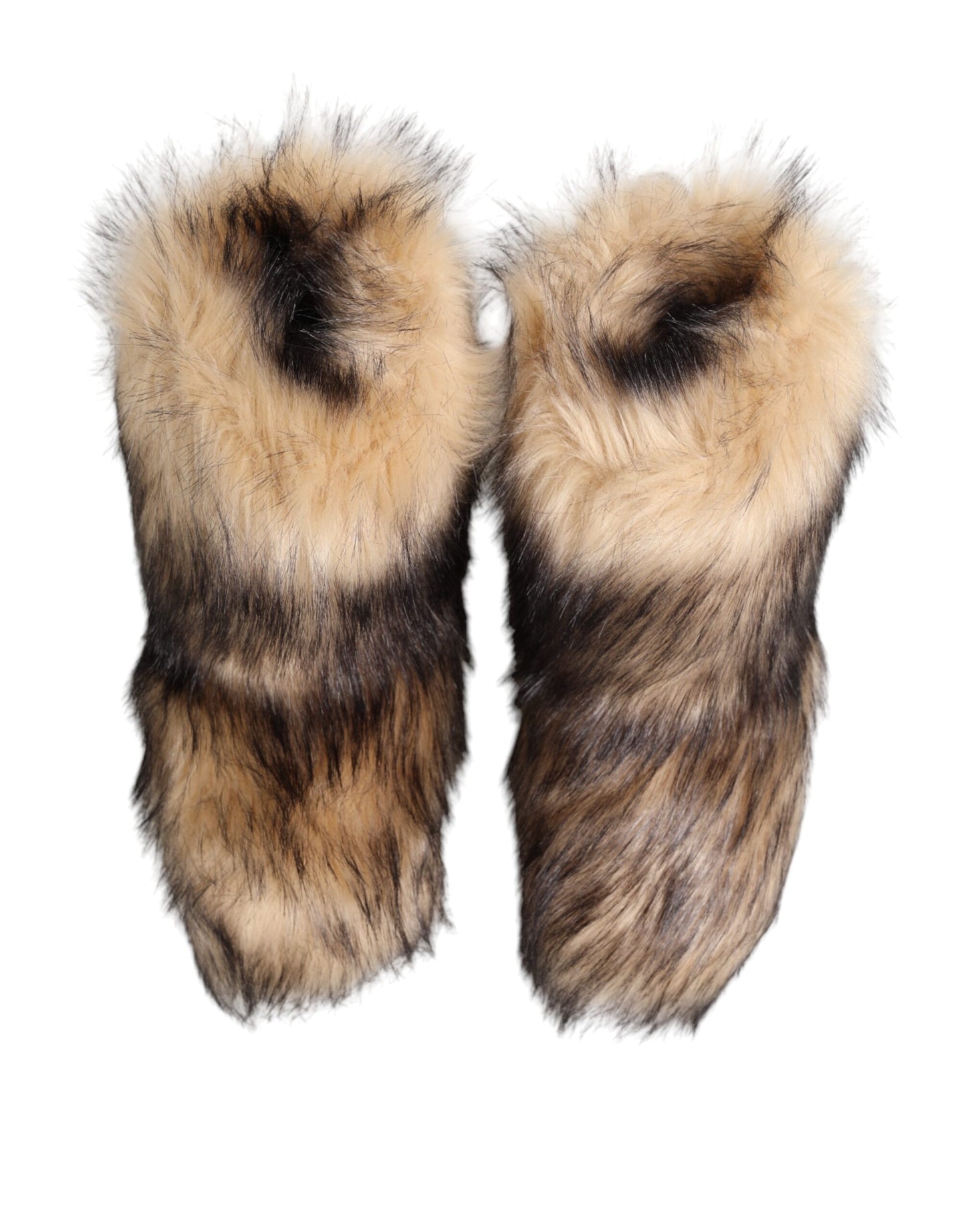 Dolce & Gabbana Brown Faux Ski Fur Short Boots for Men