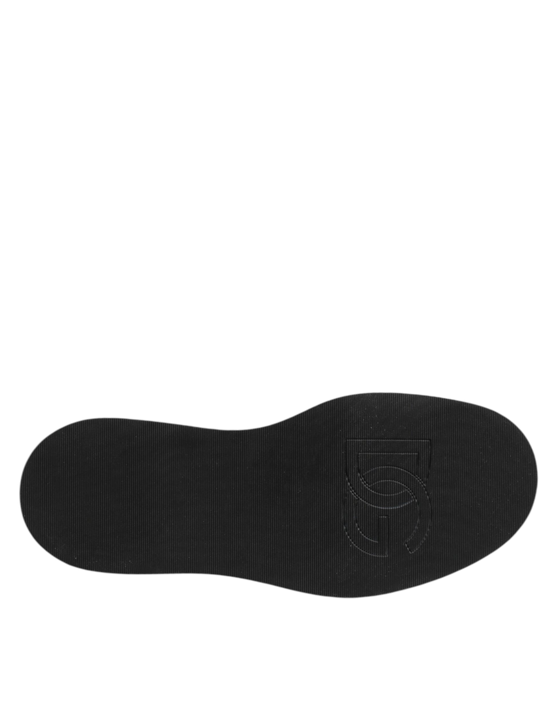 Dolce & Gabbana Black Crystal Strass Mid Calf Short Boots