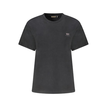 Napapijri Black Cotton T-Shirt – Casual Urban Essential