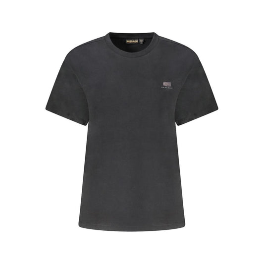 Napapijri Black Cotton T-Shirt – Casual Urban Essential