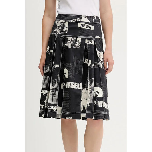Desigual Black Longuette Skirt with Contrasting Details