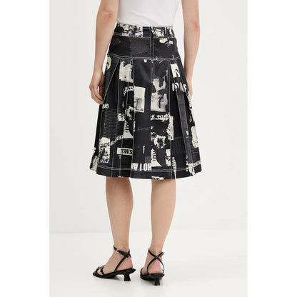 Desigual Black Longuette Skirt with Contrasting Details
