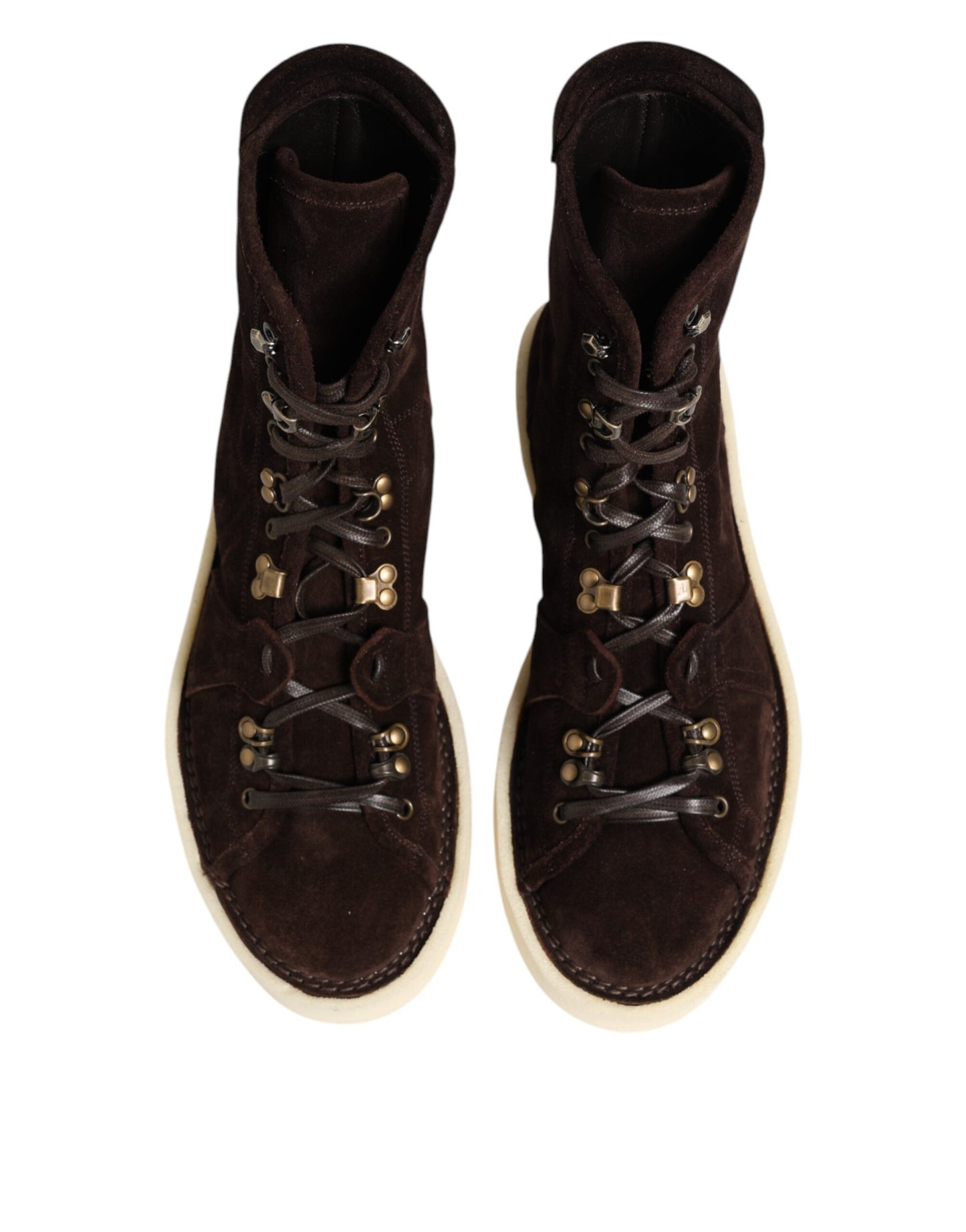 Dolce & Gabbana Brown Suede Lace Up Ankle Short Boots