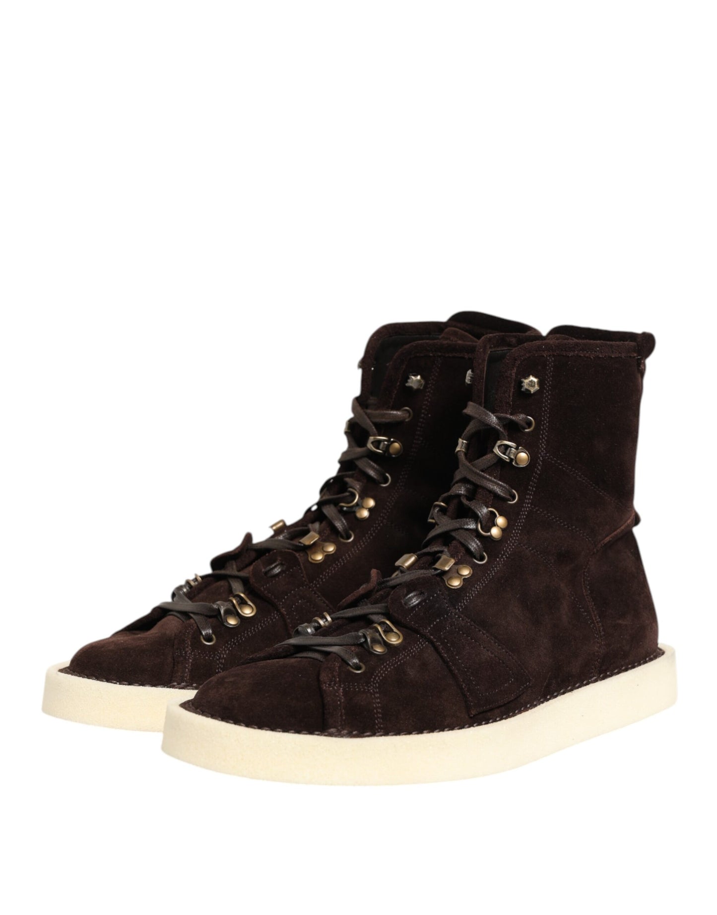 Dolce & Gabbana Brown Suede Lace Up Ankle Short Boots