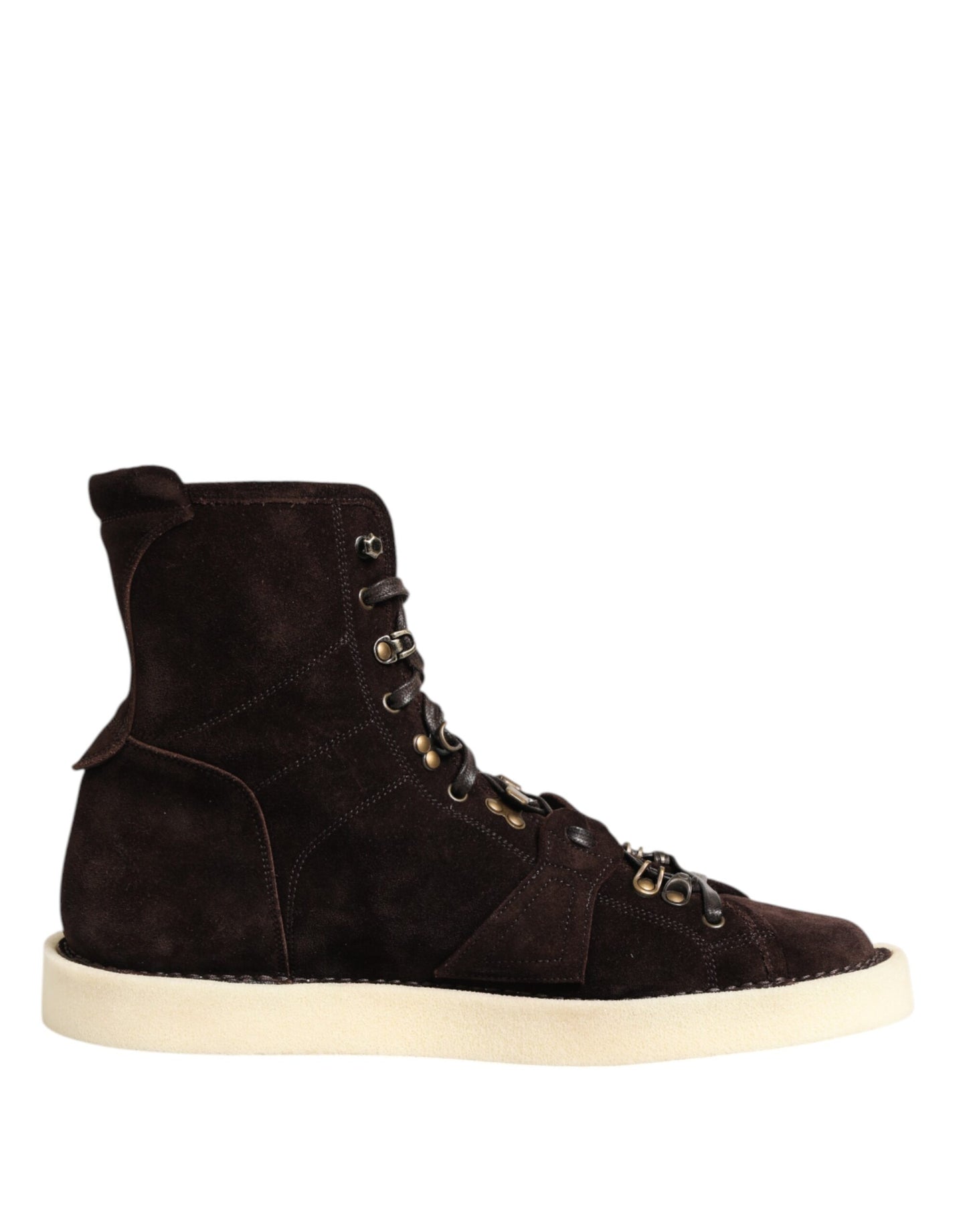 Dolce & Gabbana Brown Suede Lace Up Ankle Short Boots