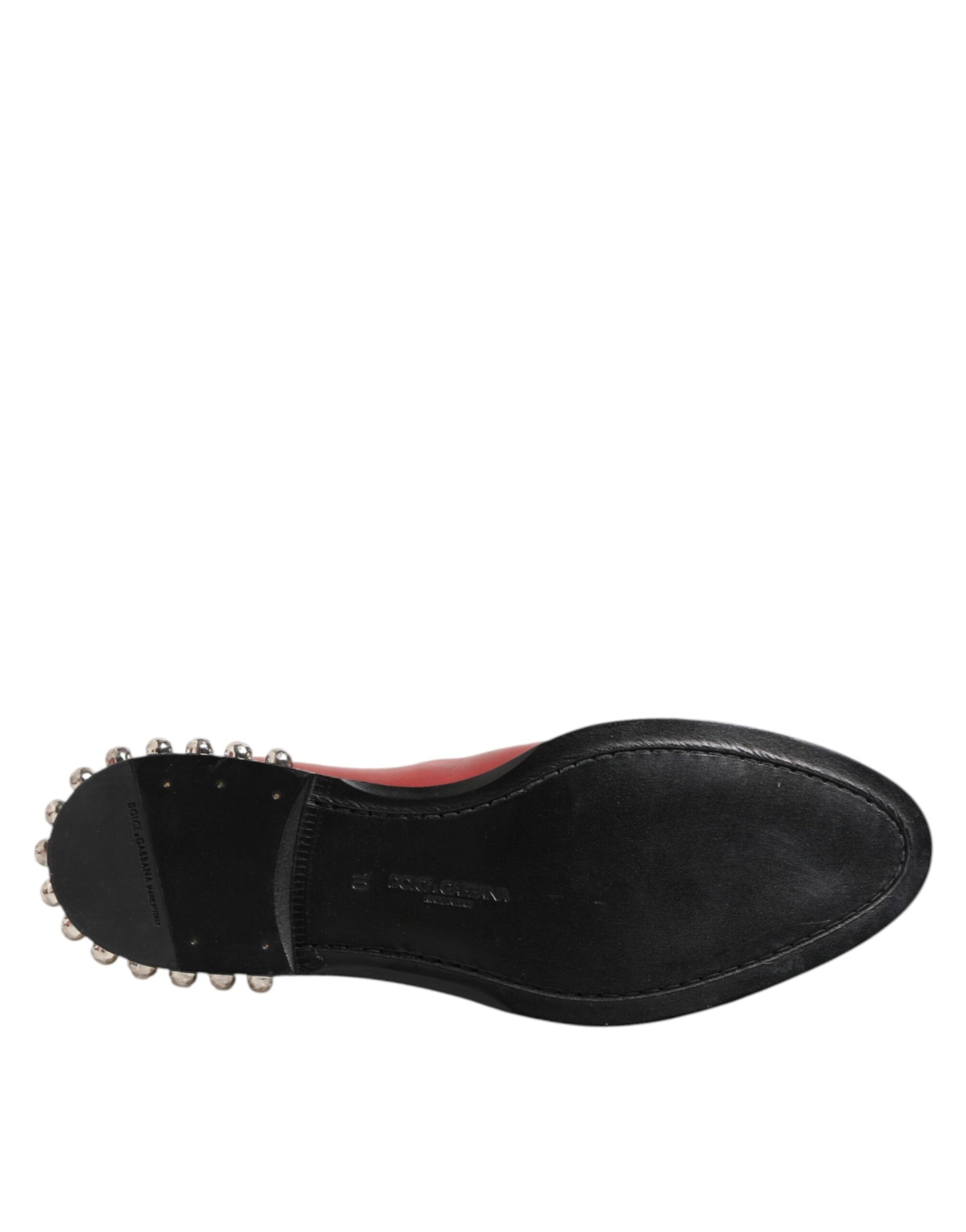 Dolce & Gabbana Red Studded Chelsea Short Ankle Boots