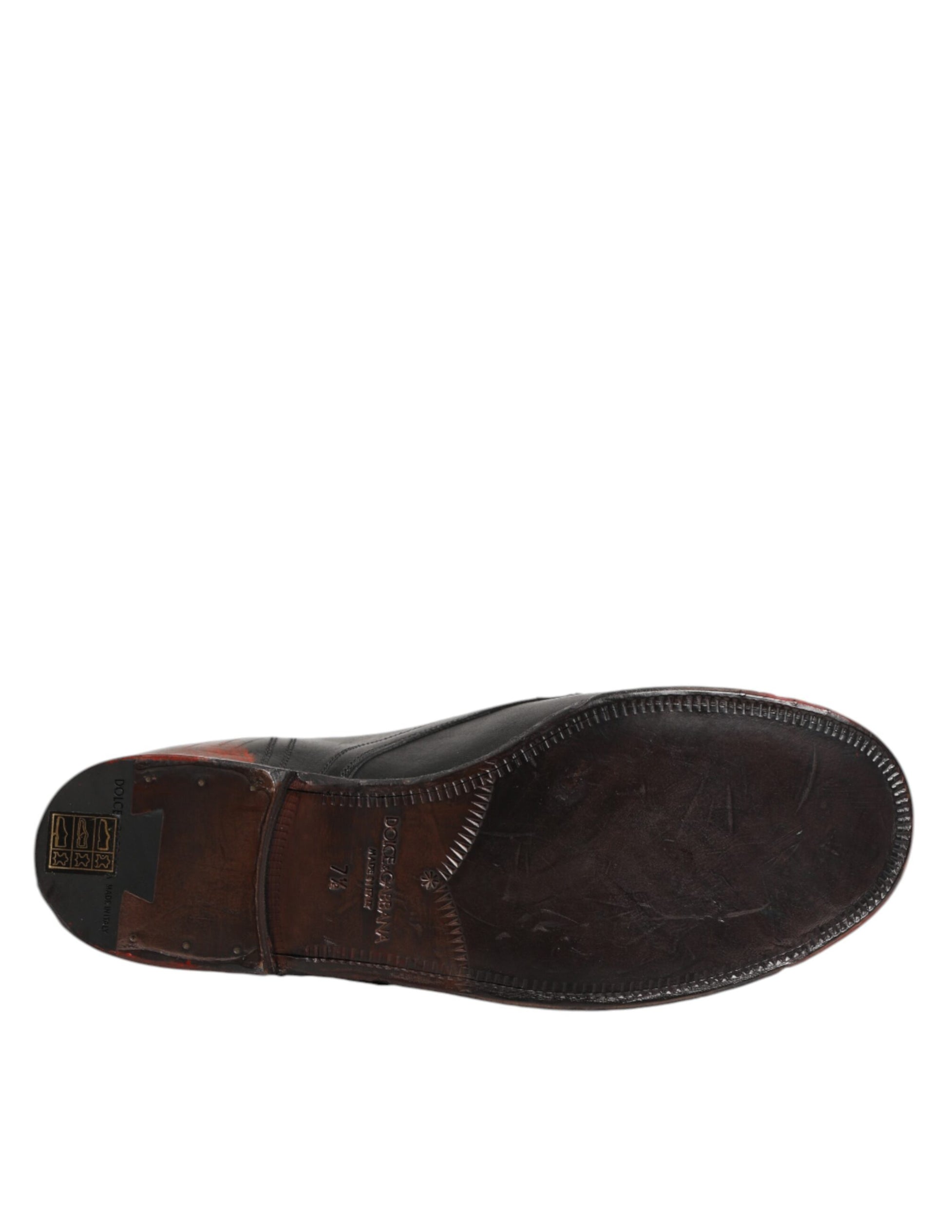 Dolce & Gabbana Black Red Lace Up Short Ankle Boot Shoes