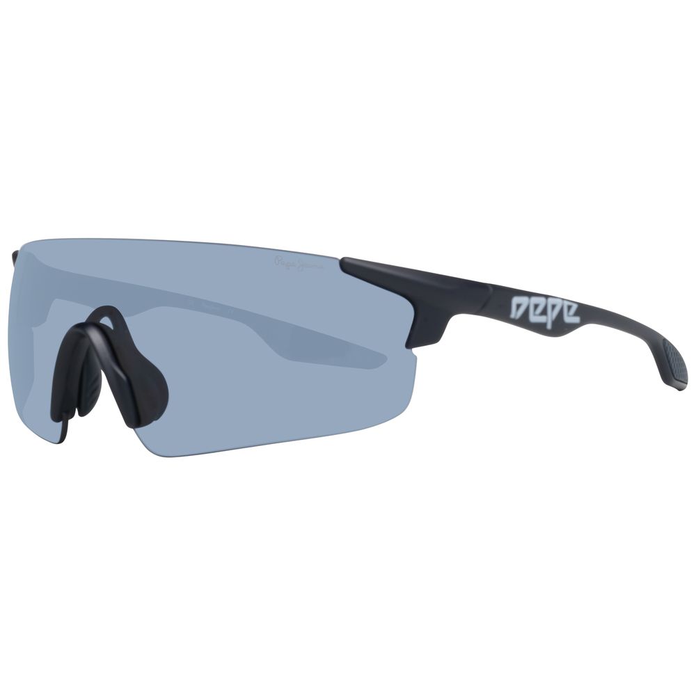Pepe Jeans Men's Sunglasses – Black Plastic Frame, Blue Lenses
