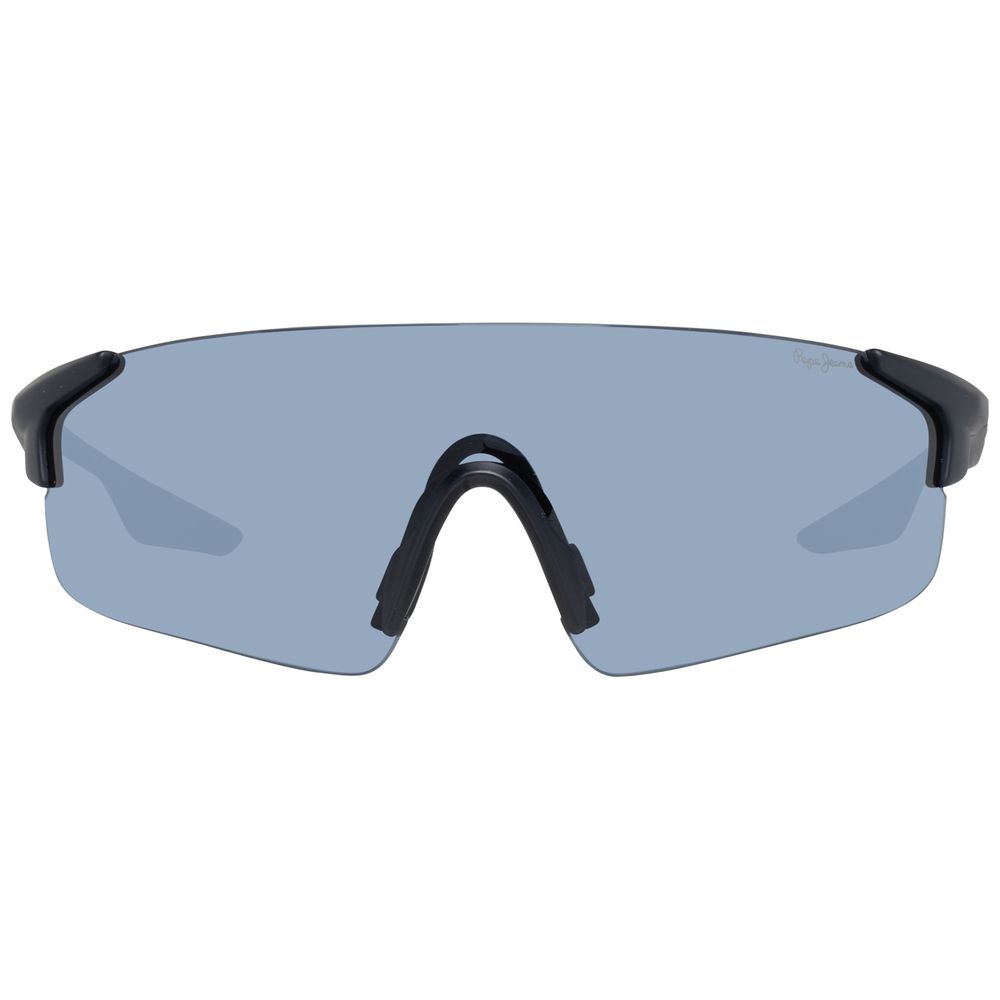 Pepe Jeans Men's Sunglasses – Black Plastic Frame, Blue Lenses