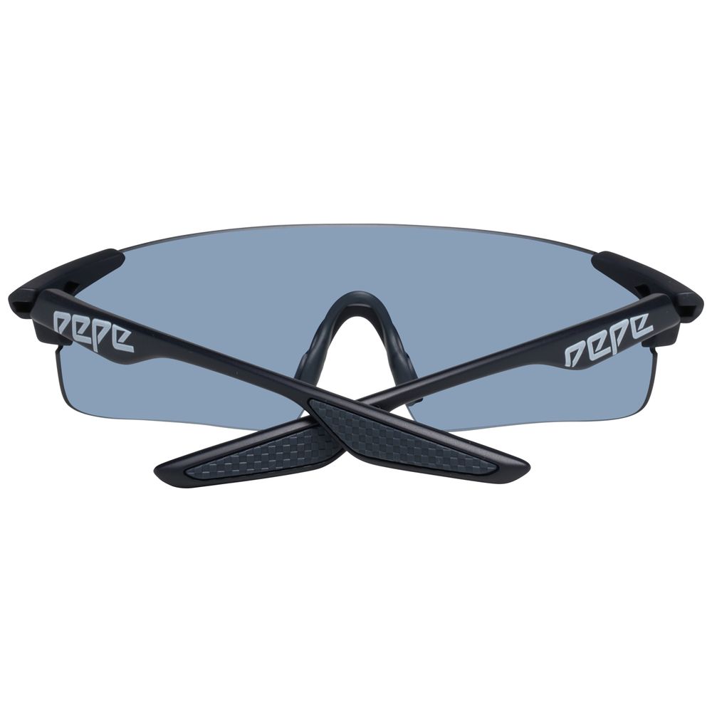Pepe Jeans Men's Sunglasses – Black Plastic Frame, Blue Lenses