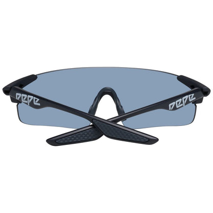 Pepe Jeans Men's Sunglasses – Black Plastic Frame, Blue Lenses