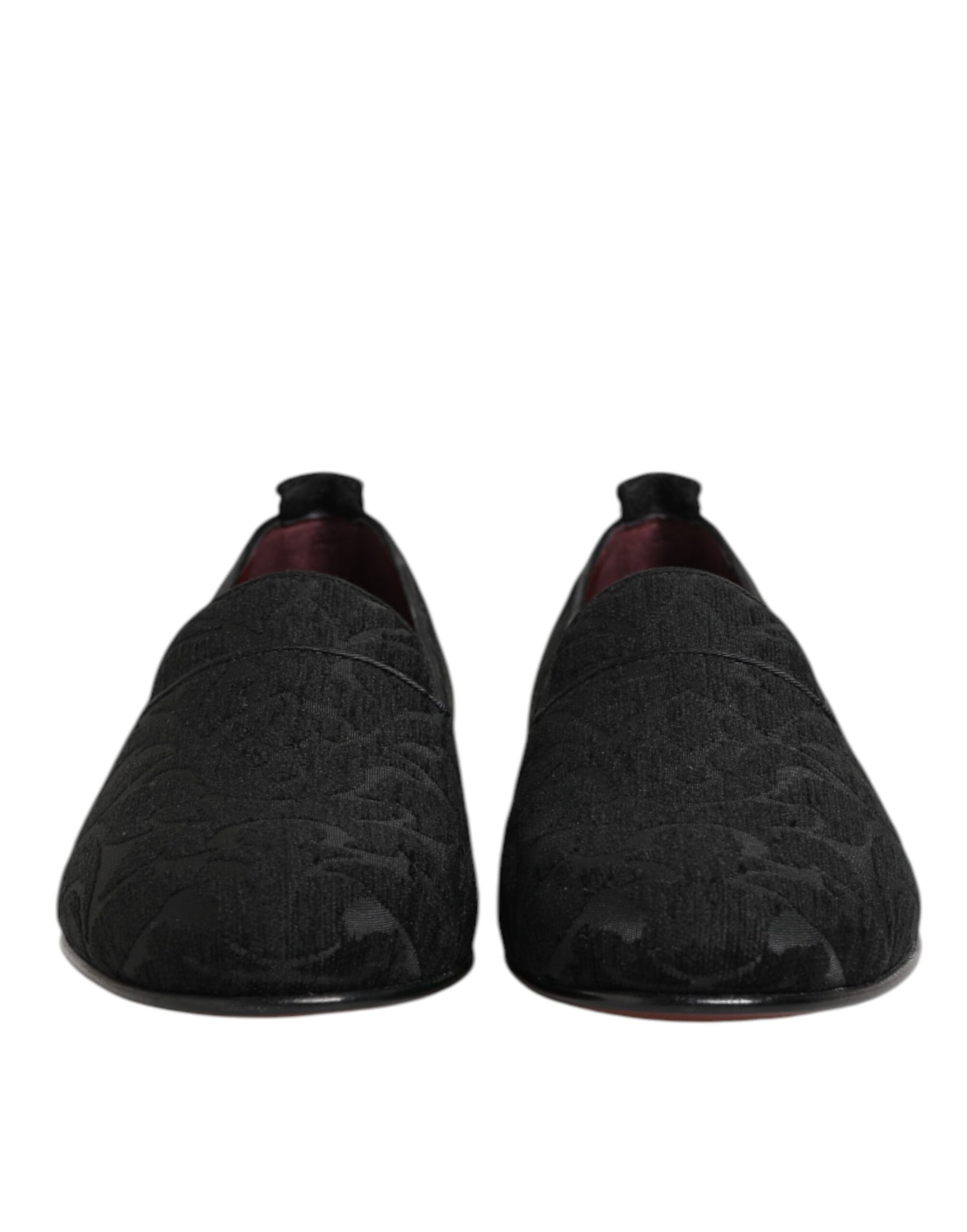 Dolce & Gabbana Black Brocade Loafers for Men