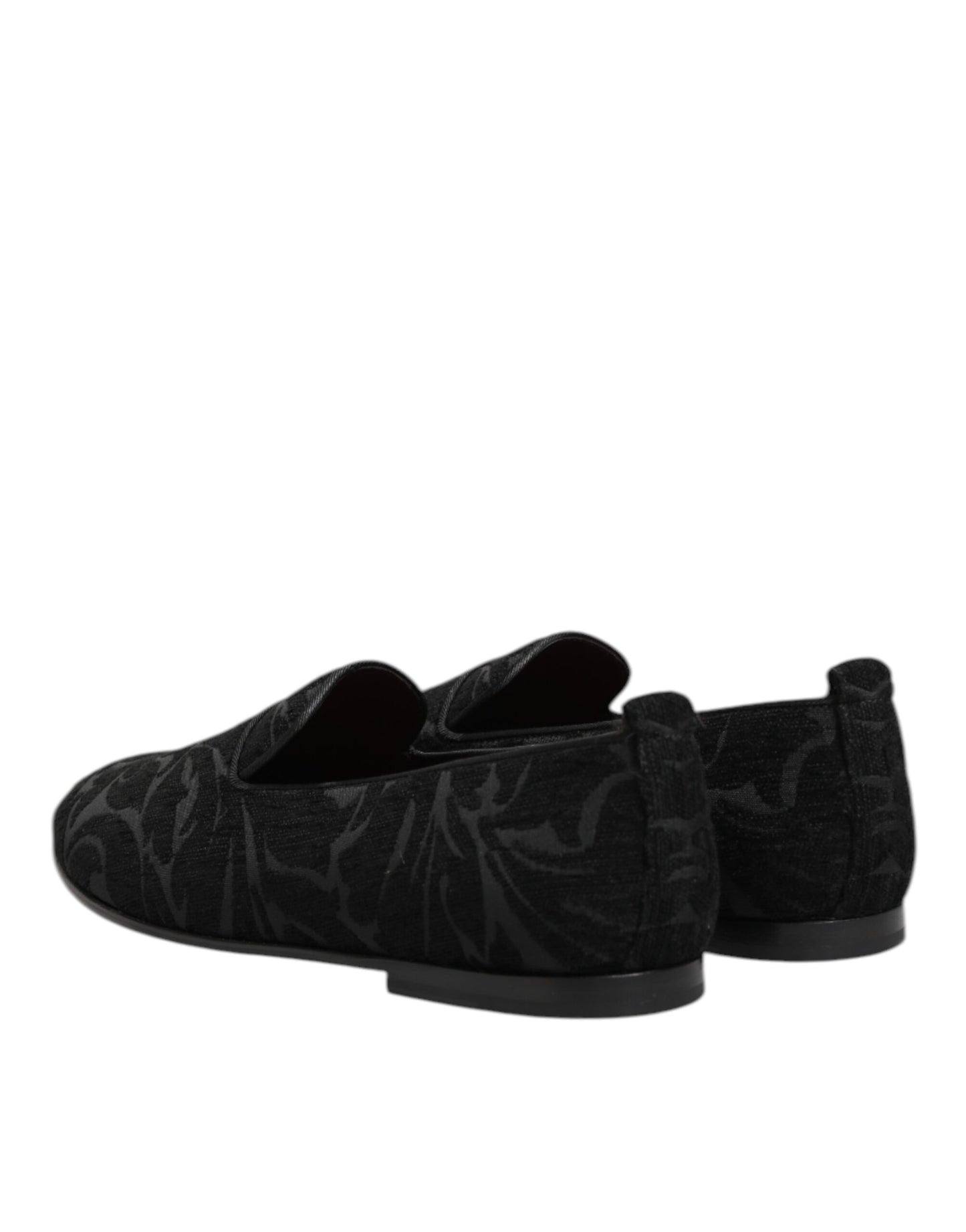 Dolce & Gabbana Black Brocade Loafers for Men