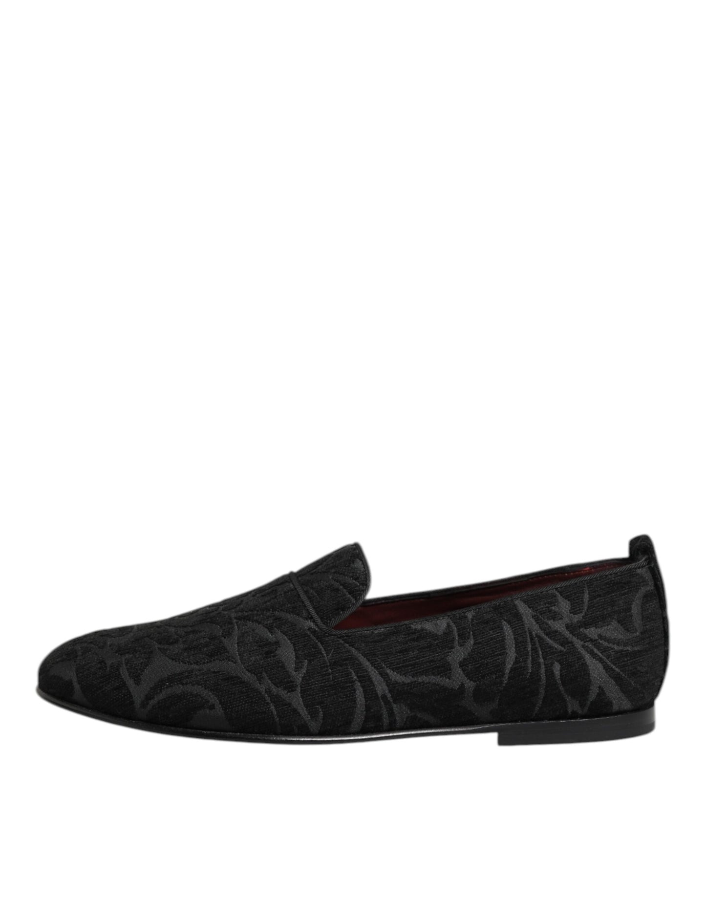 Dolce & Gabbana Black Brocade Loafers for Men