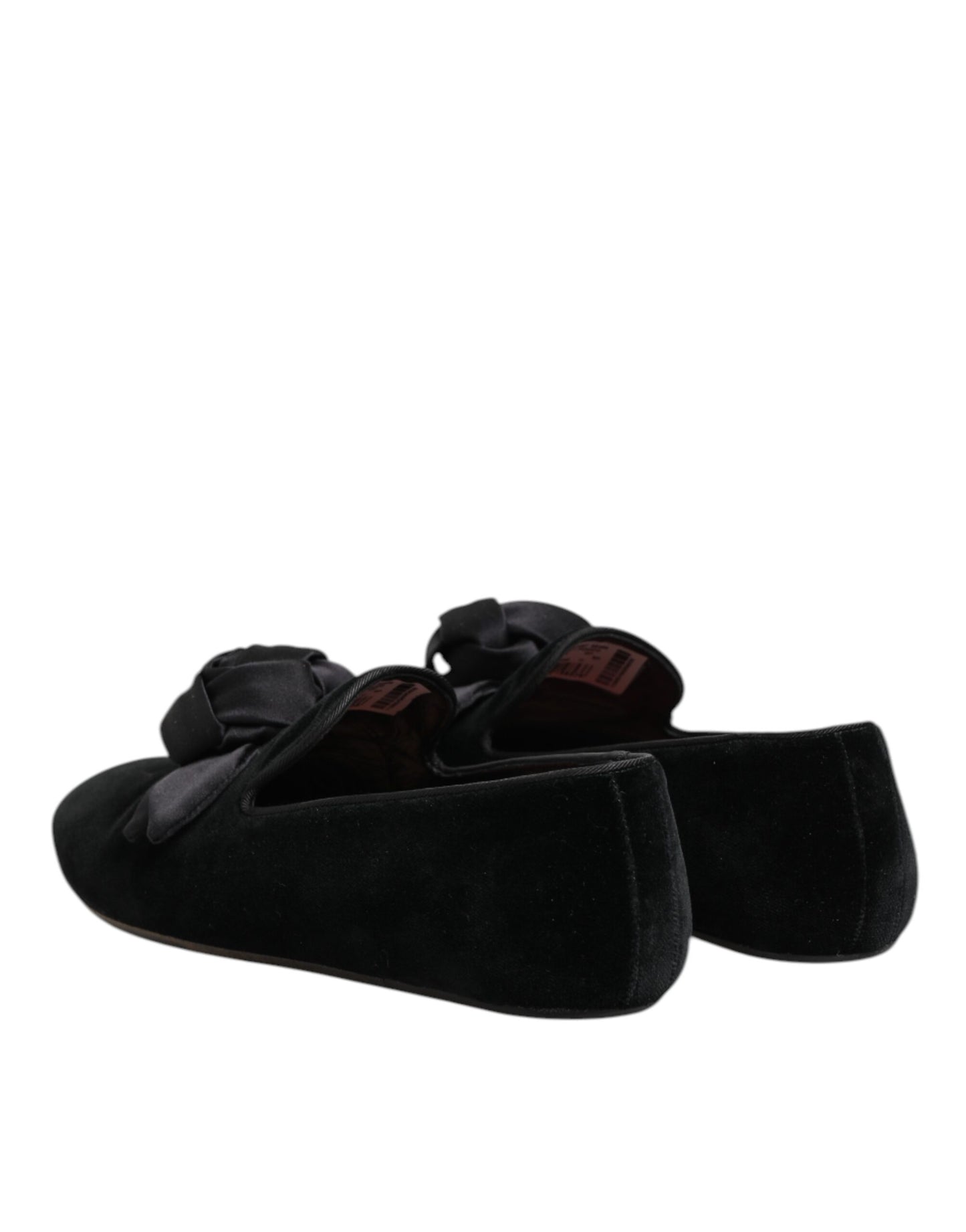 Dolce & Gabbana Black Suede Cotton Rose Slip On Loafers