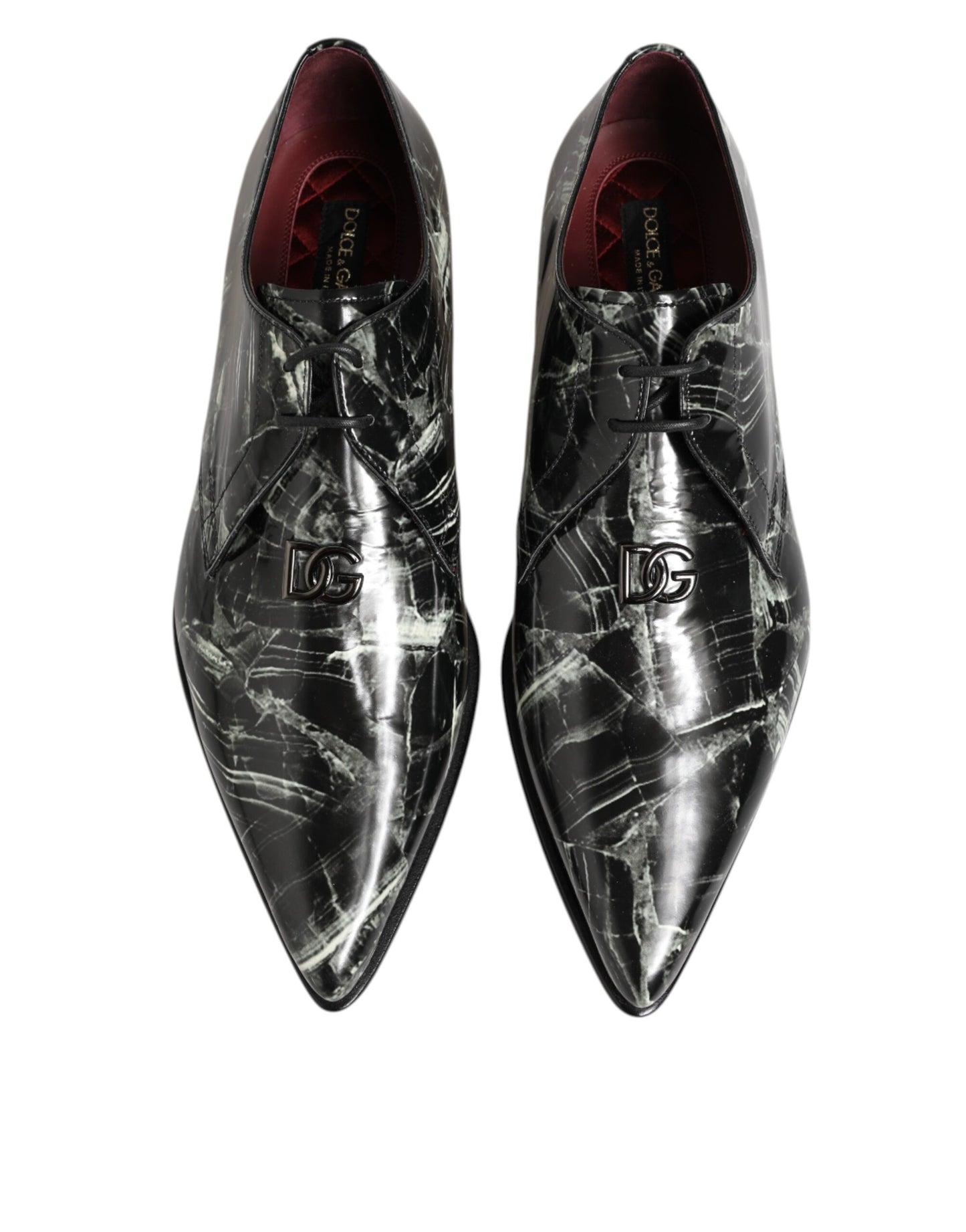Dolce & Gabbana Marbled Pattern Lace-Up Derby Shoes