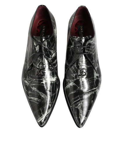 Dolce & Gabbana Marbled Pattern Lace-Up Derby Shoes