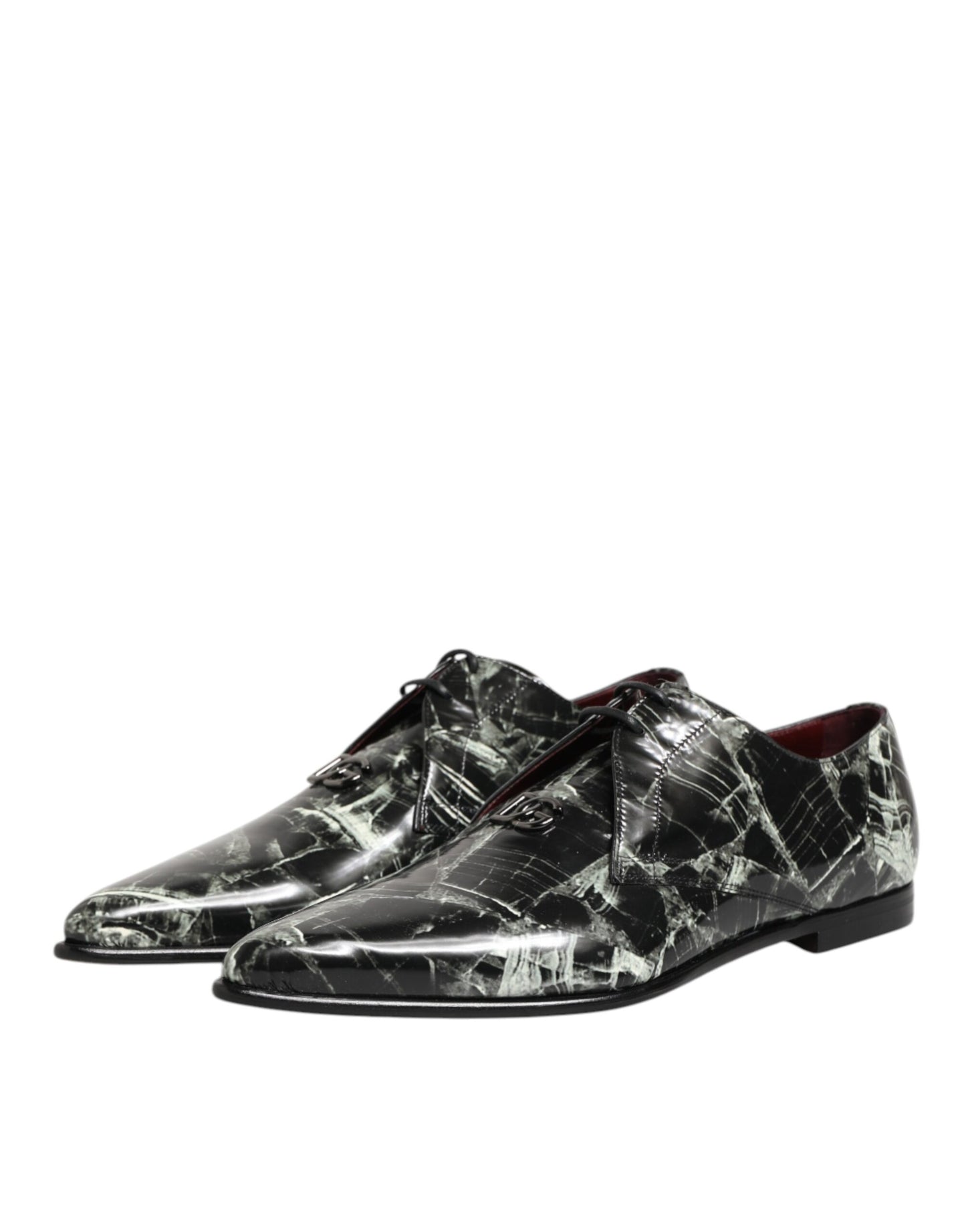 Dolce & Gabbana Marbled Pattern Lace-Up Derby Shoes