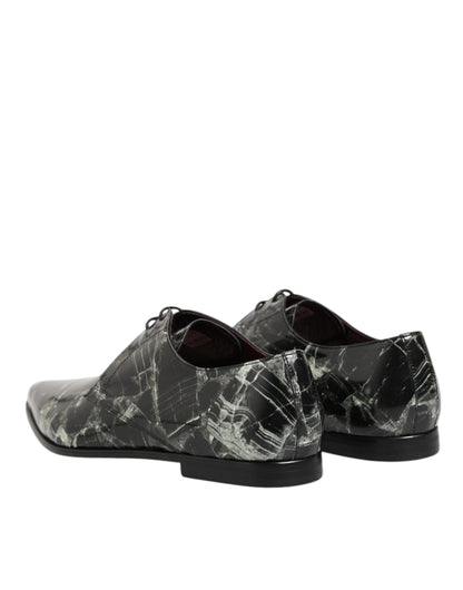 Dolce & Gabbana Marbled Pattern Lace-Up Derby Shoes