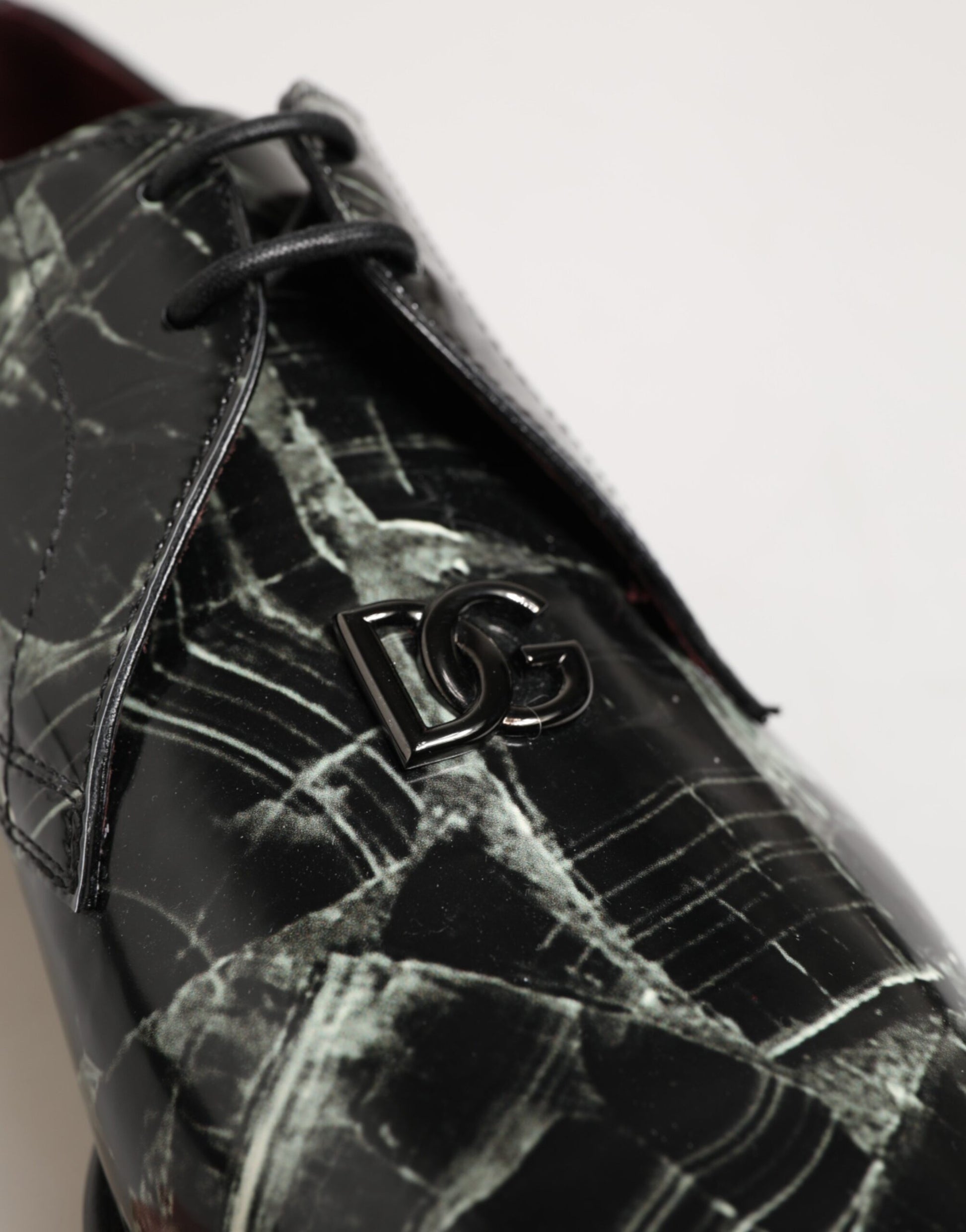 Dolce & Gabbana Marbled Pattern Lace-Up Derby Shoes
