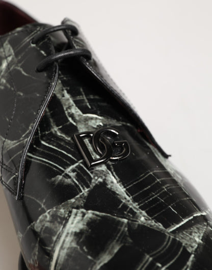 Dolce & Gabbana Marbled Pattern Lace-Up Derby Shoes