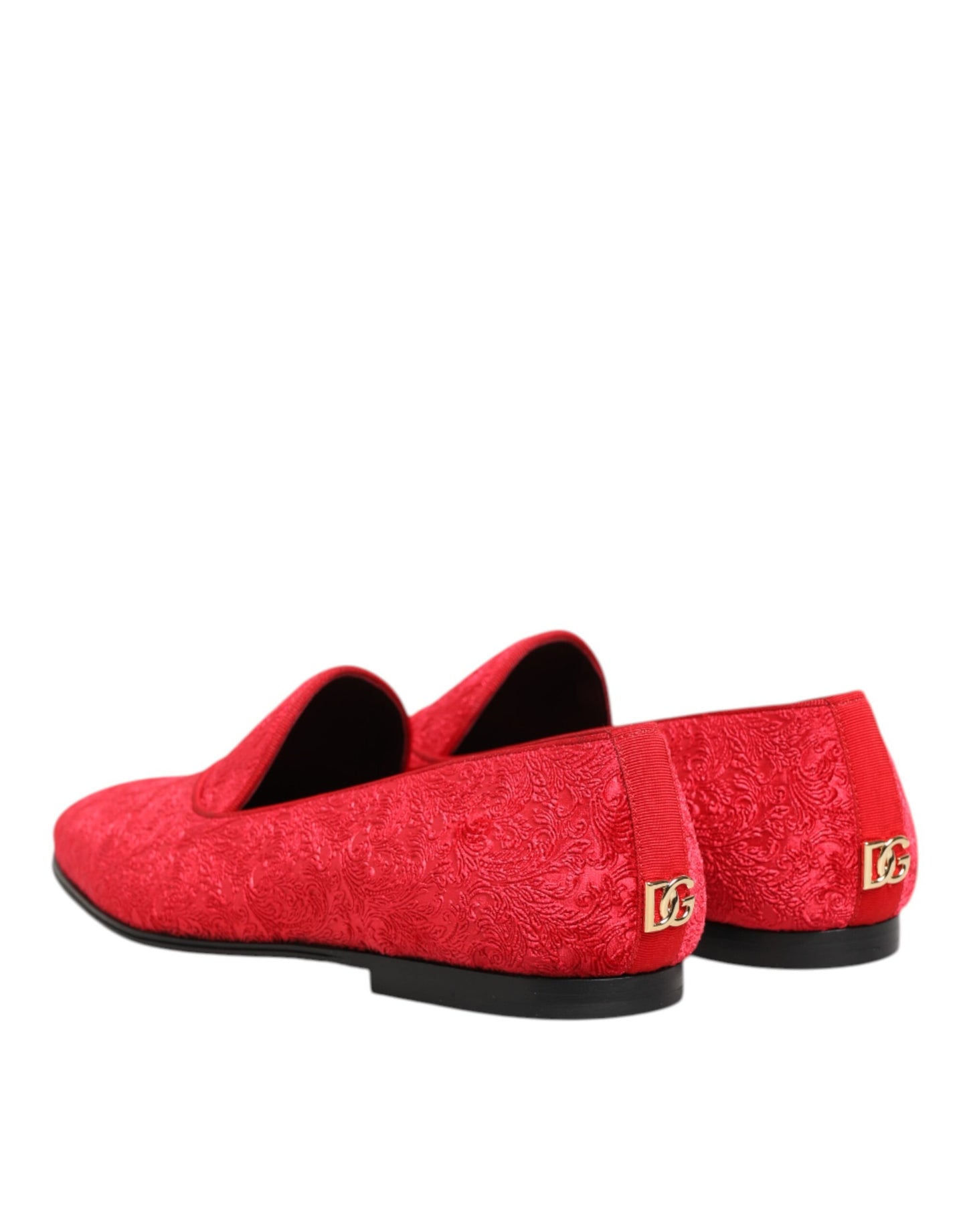 Dolce & Gabbana Red Jacquard Loafers for Men