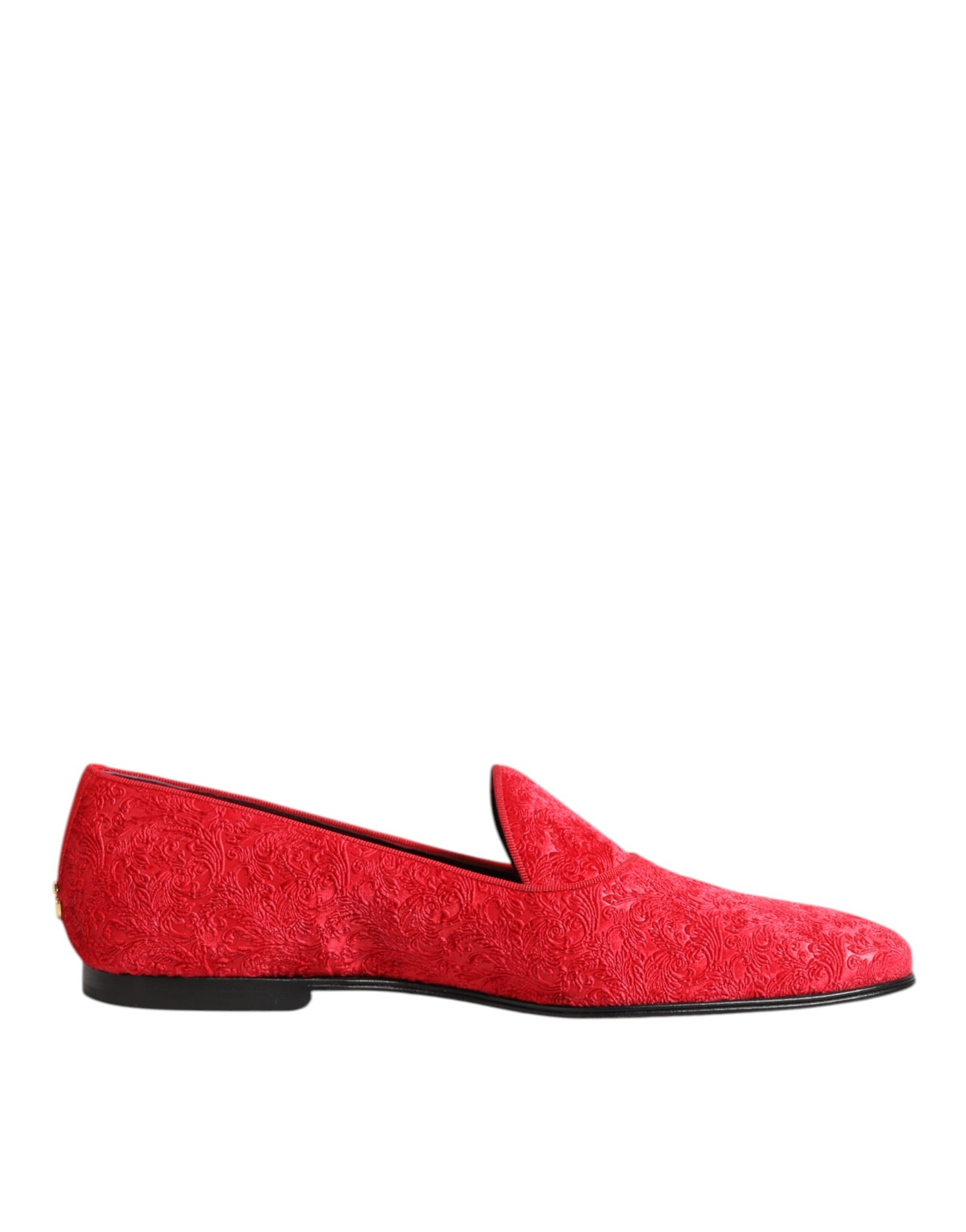 Dolce & Gabbana Red Jacquard Loafers for Men