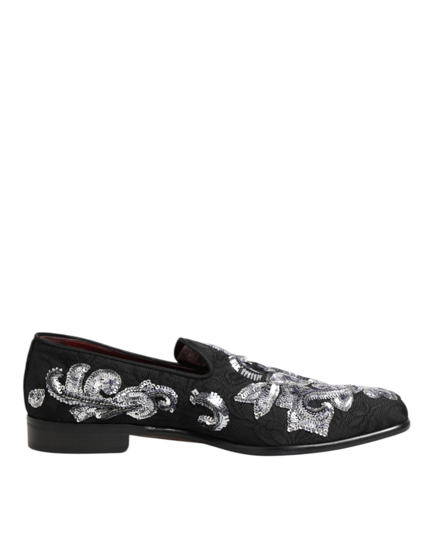 Dolce & Gabbana Black Silver Sequined Loafers for Men