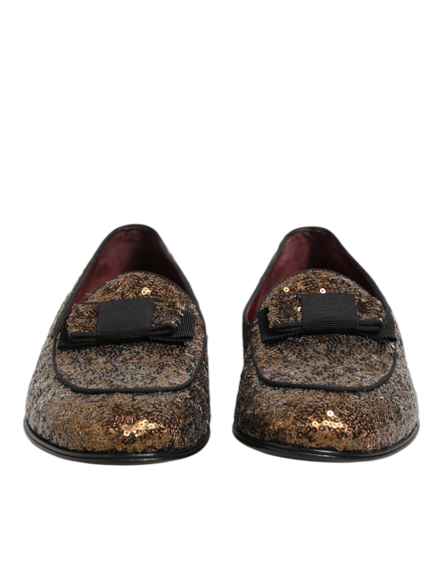 Dolce & Gabbana Gold Sequined Slip On Loafers for Men