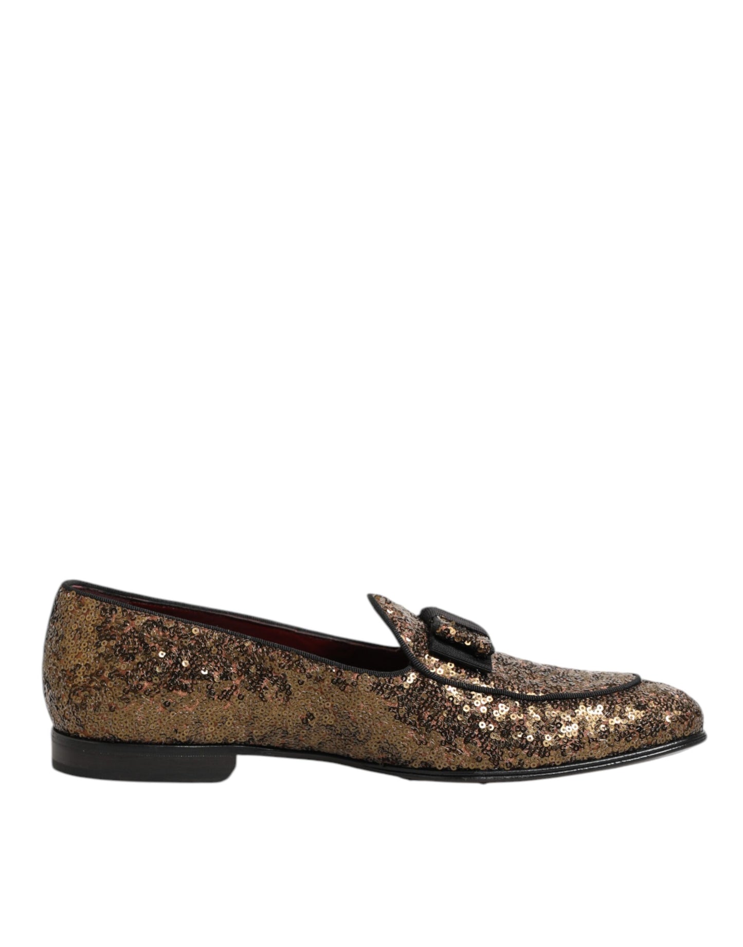 Dolce & Gabbana Gold Sequined Slip On Loafers for Men