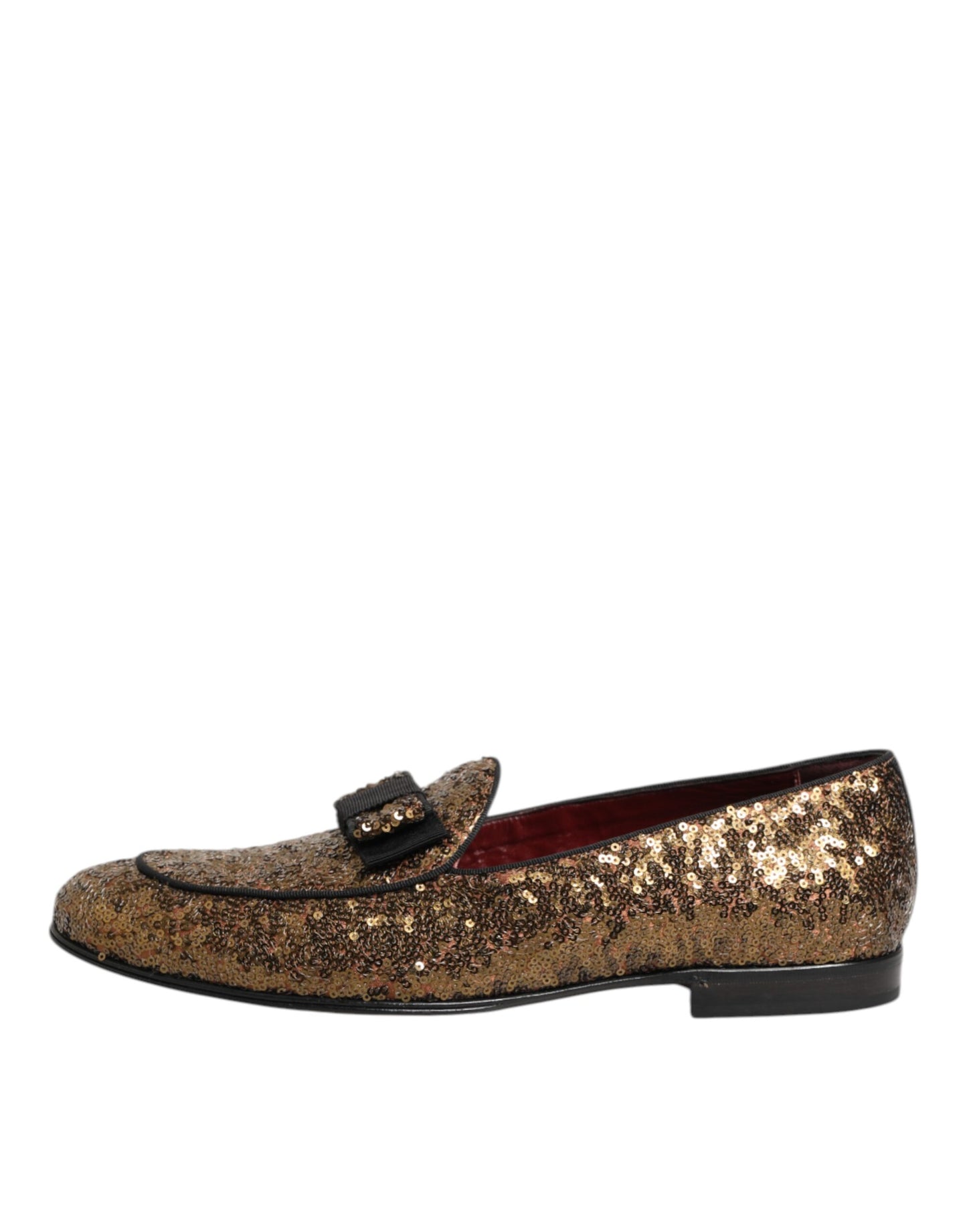 Dolce & Gabbana Gold Sequined Slip On Loafers for Men