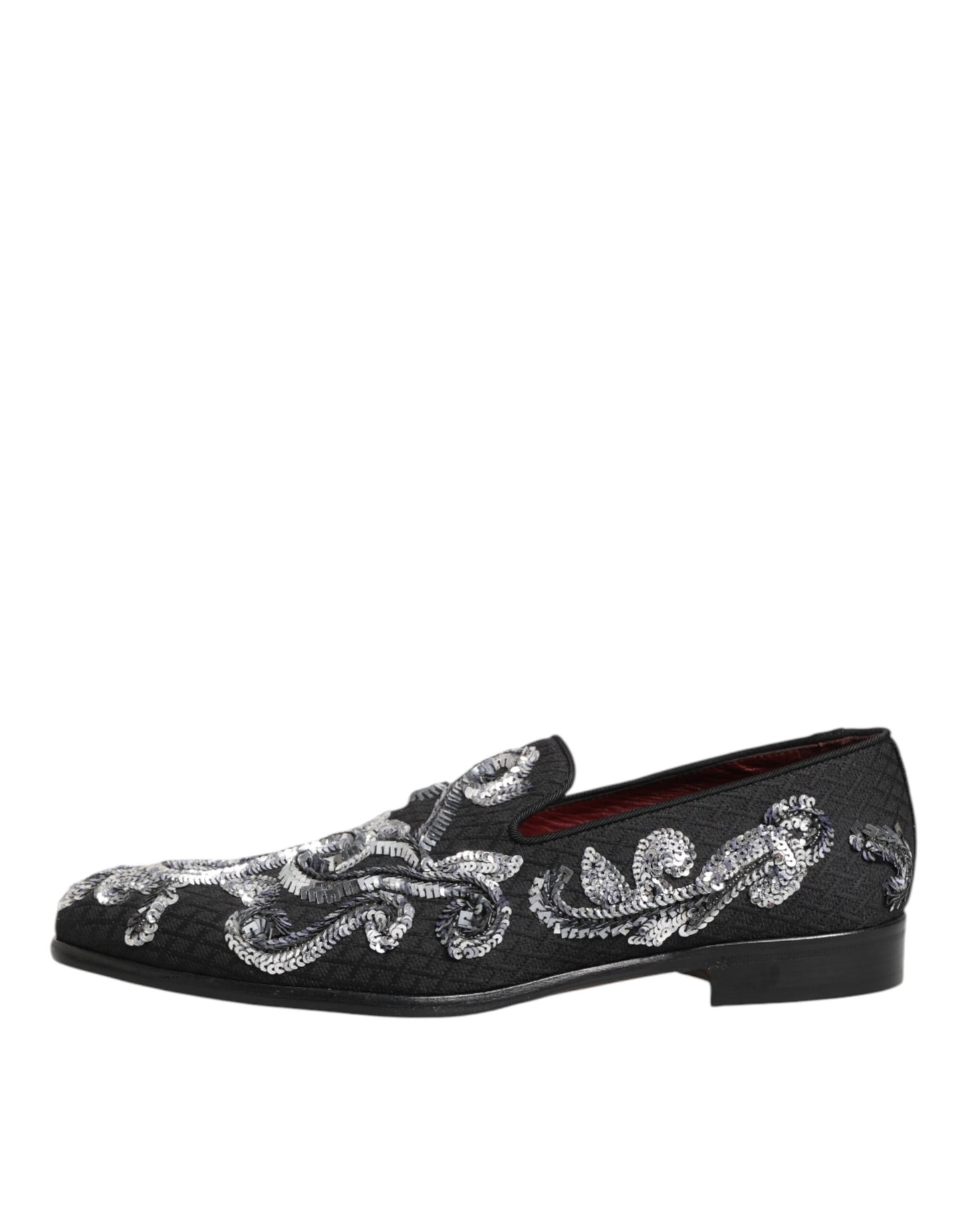Dolce & Gabbana Black Silver Sequined Loafers for Men