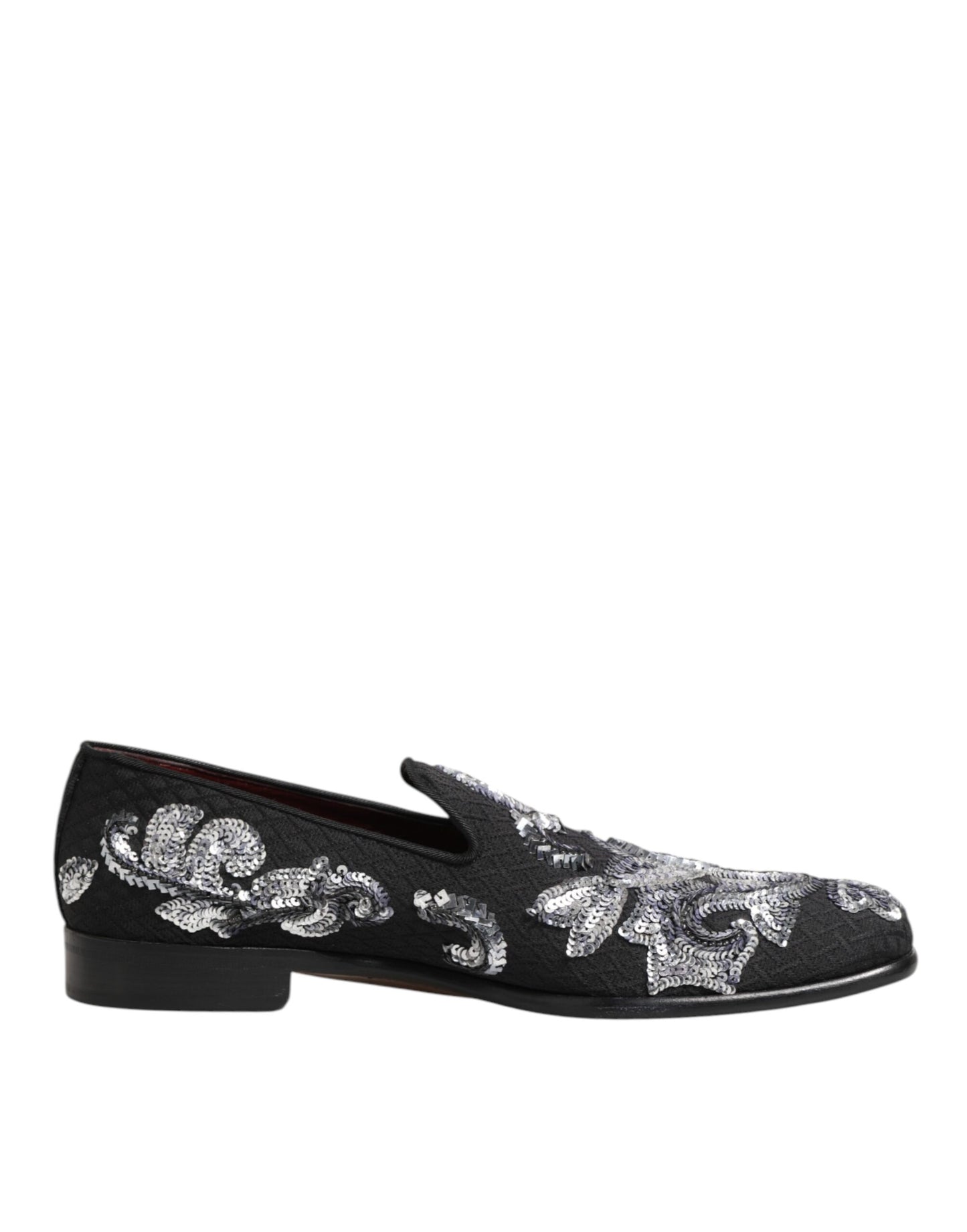 Dolce & Gabbana Black Silver Sequined Loafers for Men