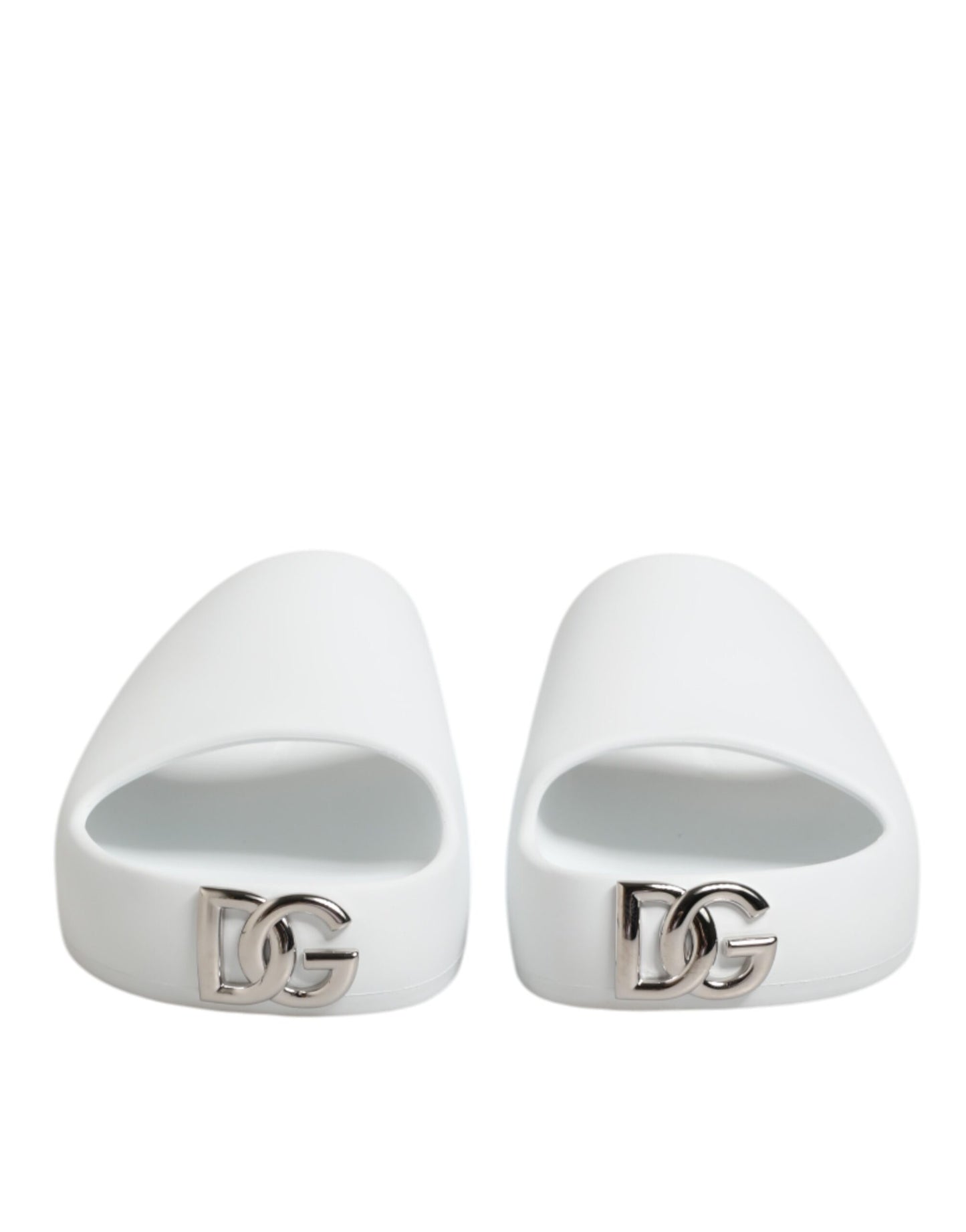 Dolce & Gabbana White Logo Slides Sandals for Men