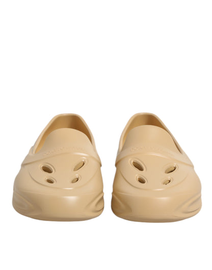 Dolce & Gabbana Beige Rubber Slides Low Top Sneakers
