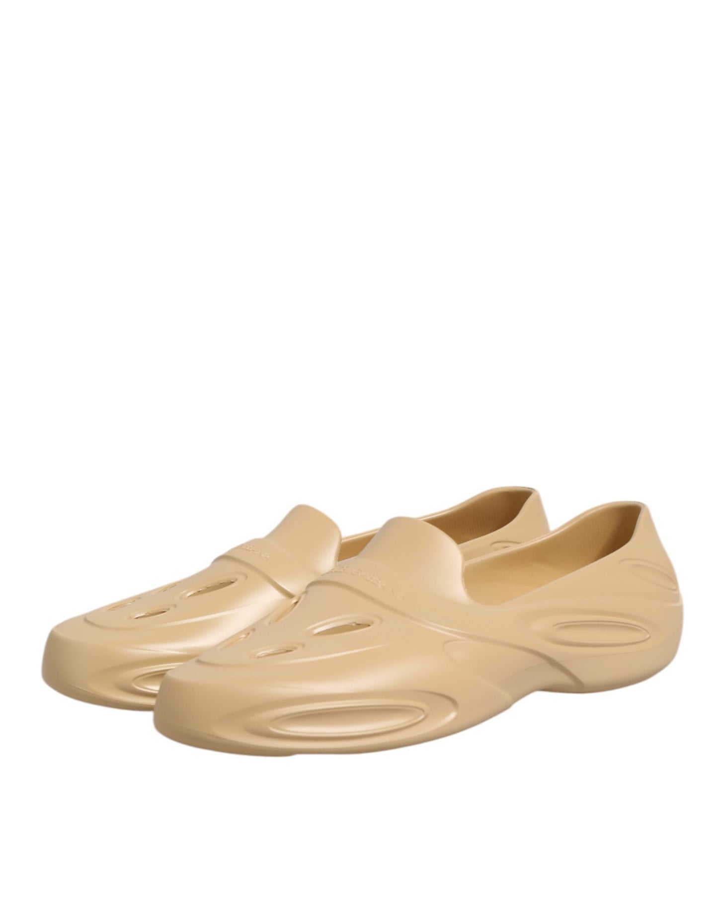 Dolce & Gabbana Beige Rubber Slides Low Top Sneakers