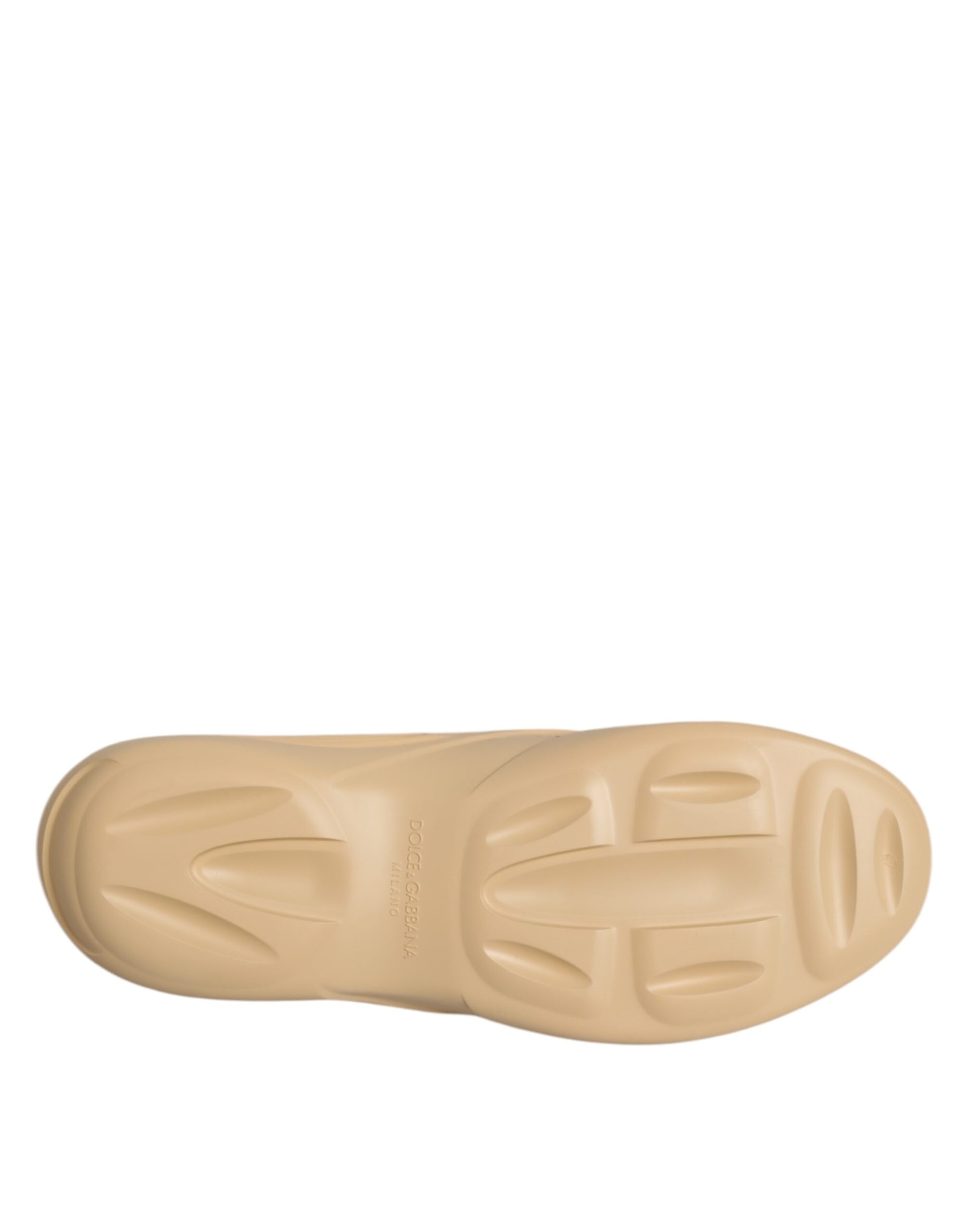 Dolce & Gabbana Beige Rubber Slides Low Top Sneakers