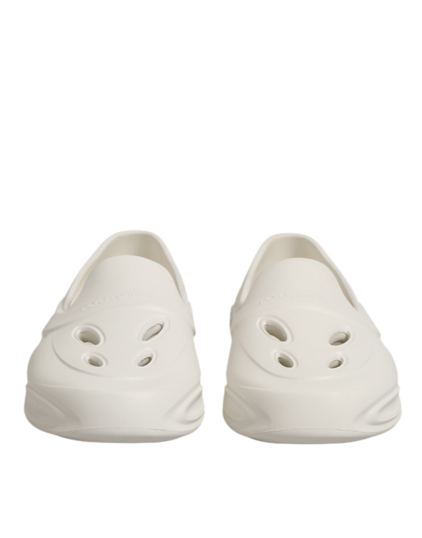 Dolce & Gabbana White Rubber Slides Low Top Sneakers
