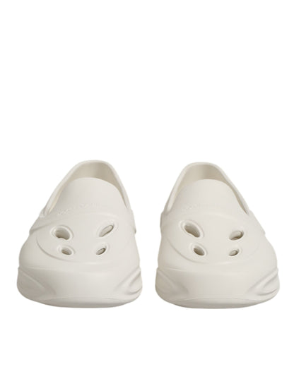Dolce & Gabbana White Rubber Slides Low Top Sneakers