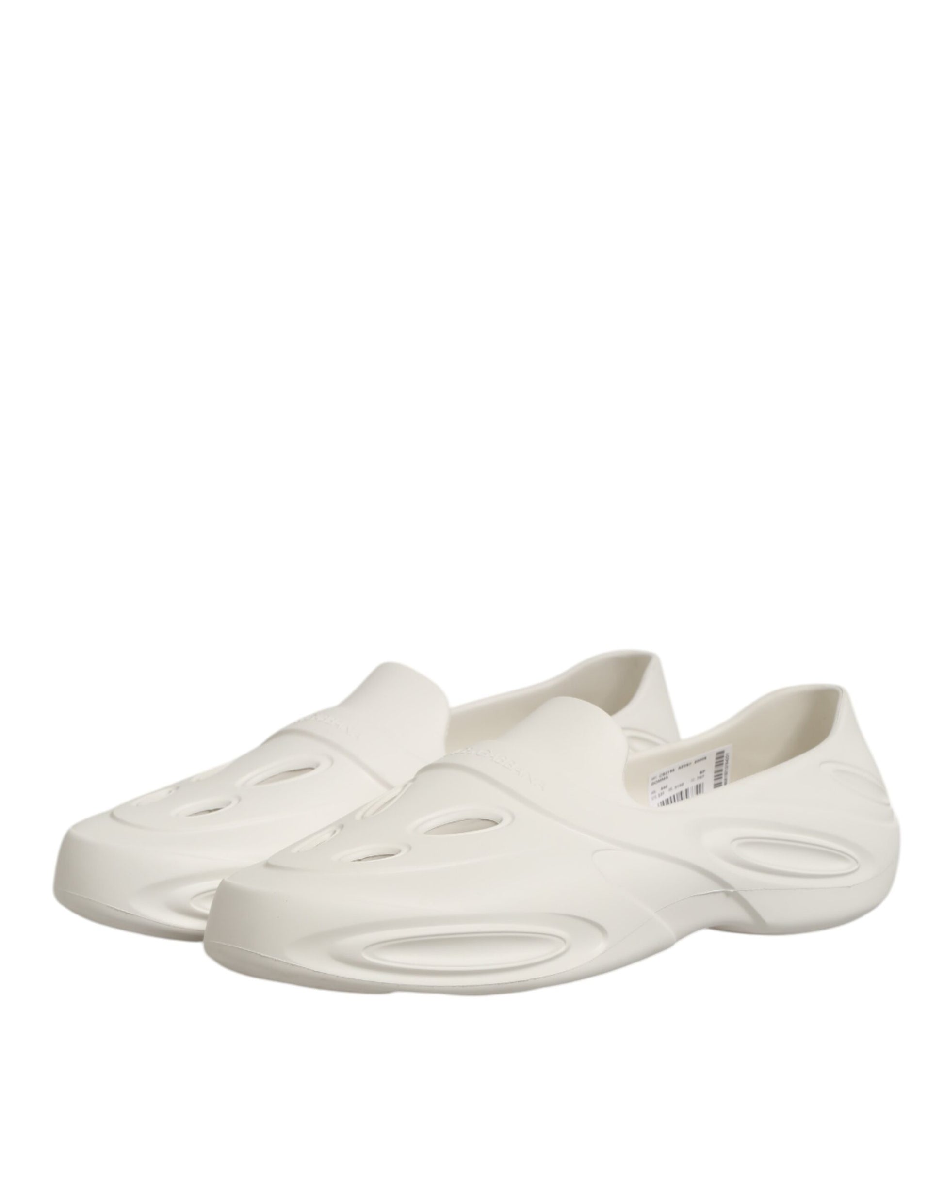 Dolce & Gabbana White Rubber Slides Low Top Sneakers