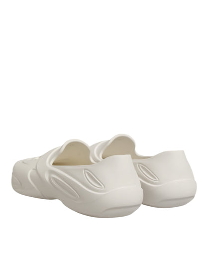 Dolce & Gabbana White Rubber Slides Low Top Sneakers