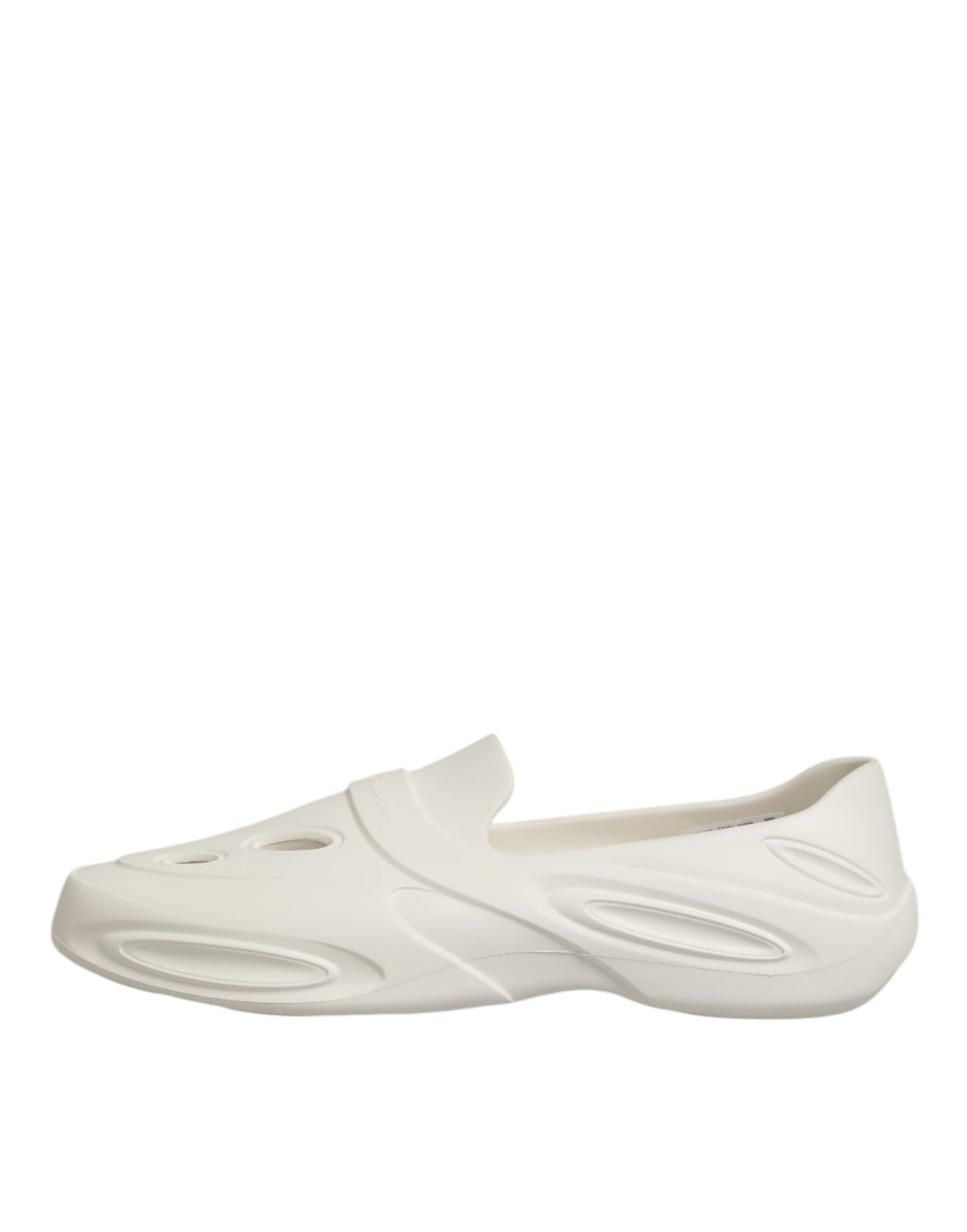 Dolce & Gabbana White Rubber Slides Low Top Sneakers