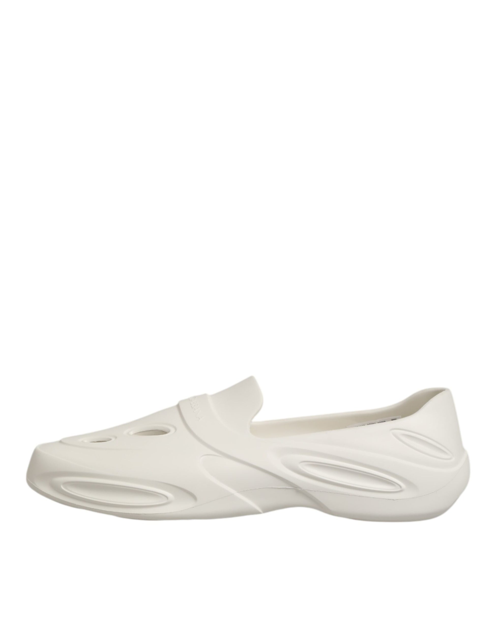 Dolce & Gabbana White Rubber Slides Low Top Sneakers