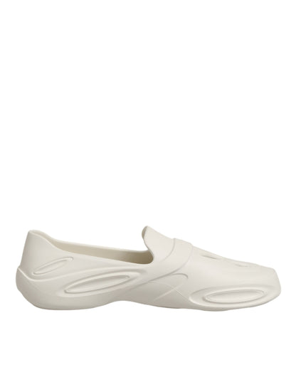 Dolce & Gabbana White Rubber Slides Low Top Sneakers