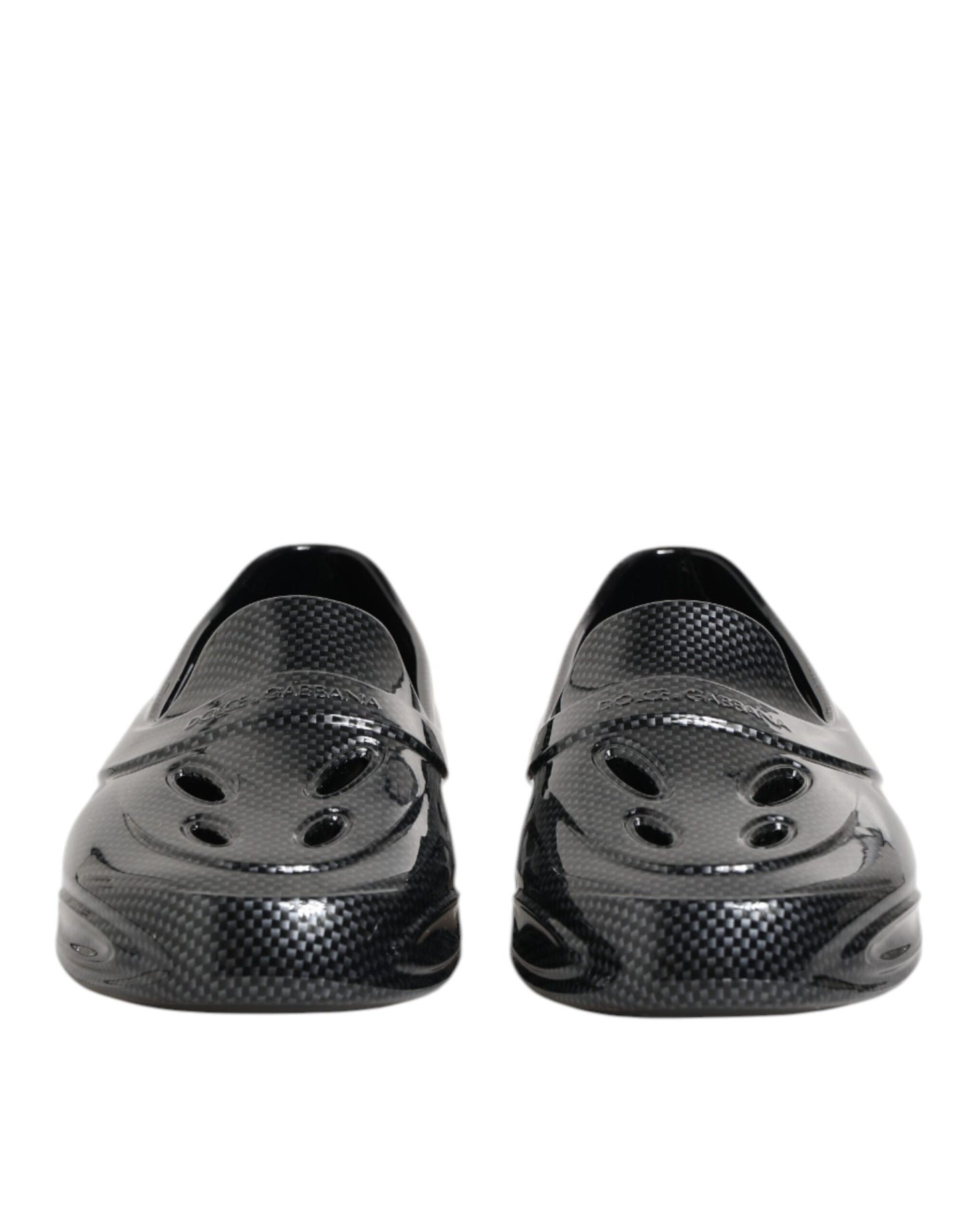 Dolce & Gabbana Black Rubber Slide Low-Top Sneakers