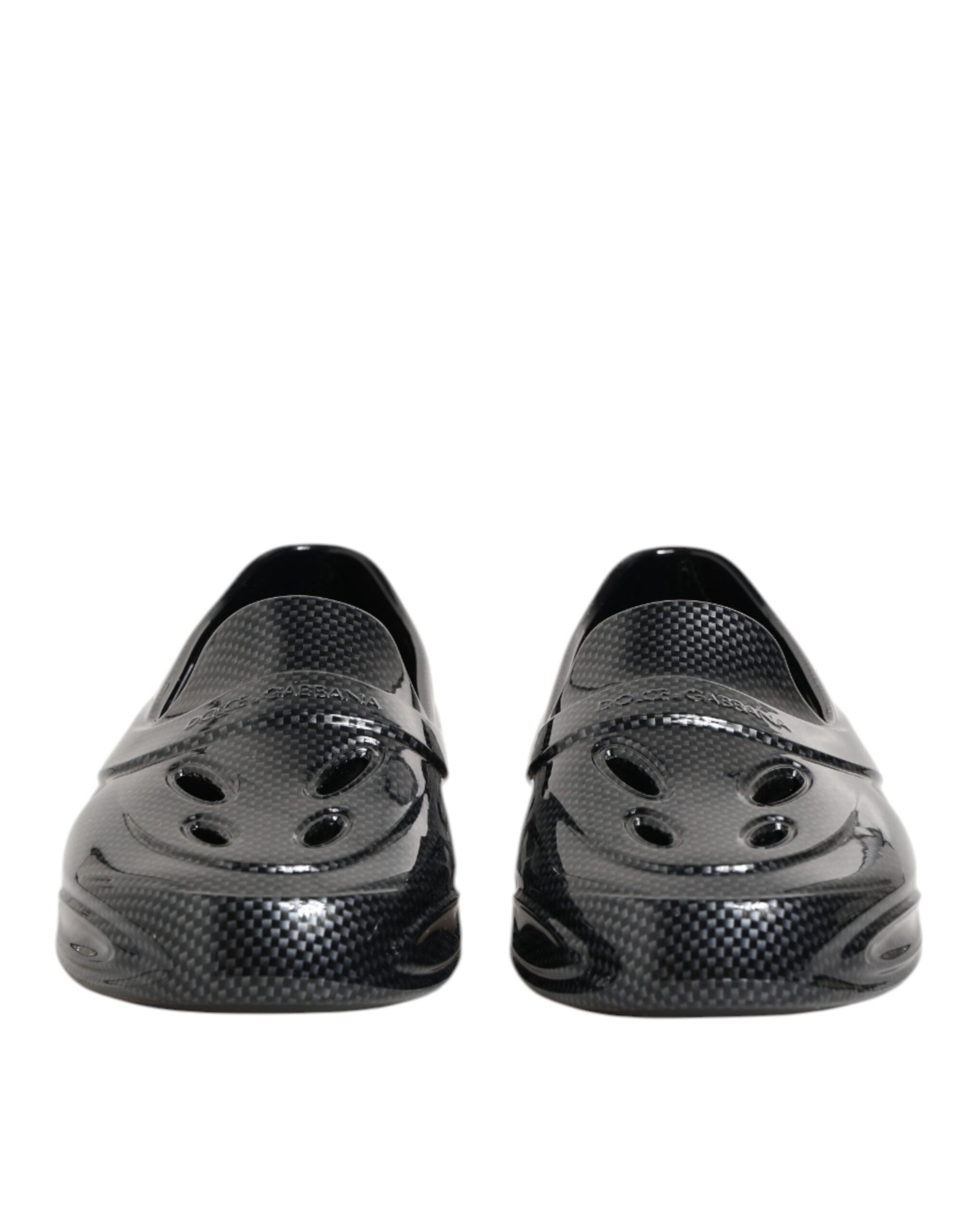 Dolce & Gabbana Black Rubber Slide Low-Top Sneakers