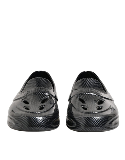 Dolce & Gabbana Black Rubber Slide Low-Top Sneakers