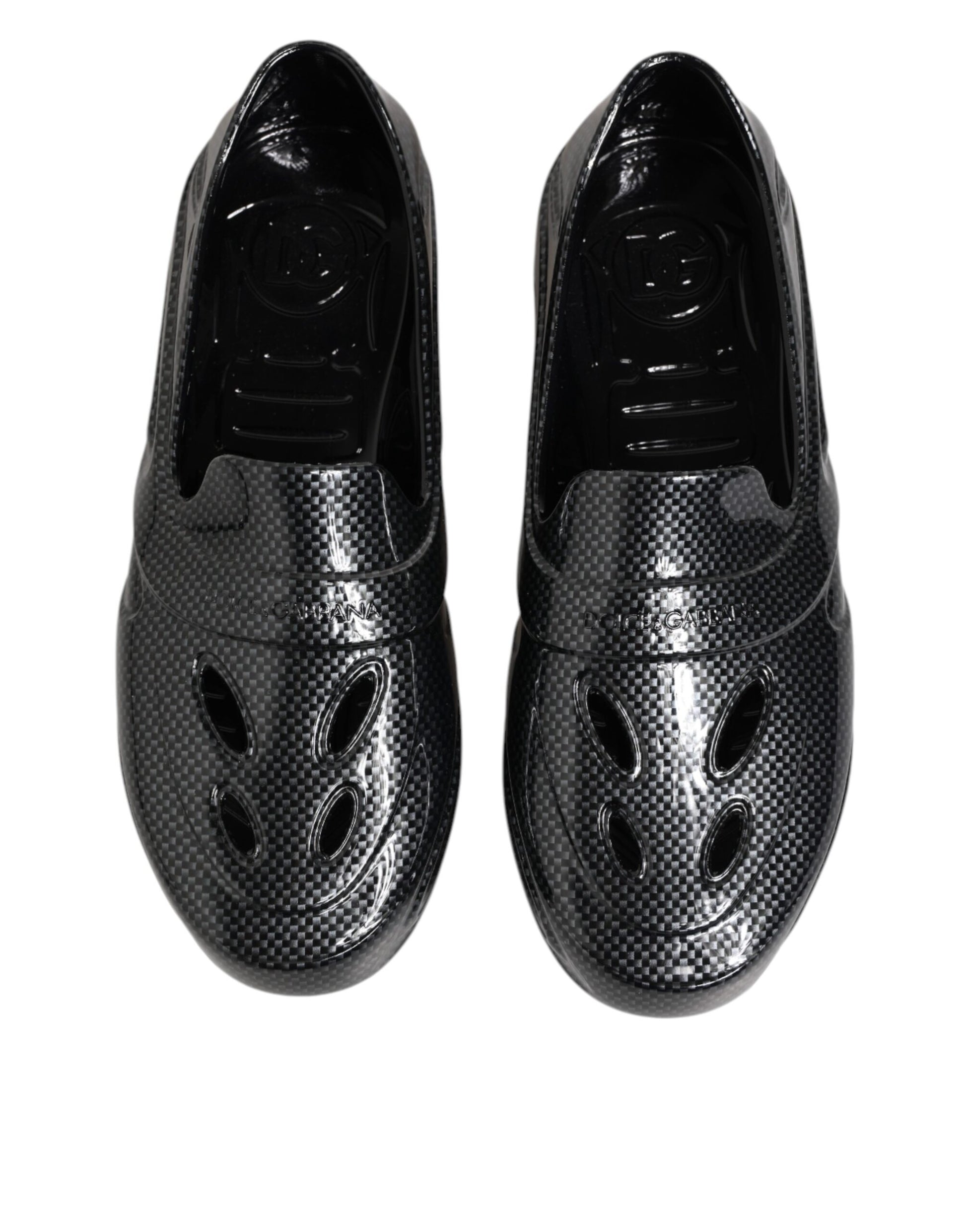 Dolce & Gabbana Black Rubber Slide Low-Top Sneakers